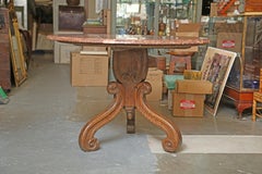 43.5" Diameter Round Specimen Marble Top Table with Ogee Edge- France, 19th c.