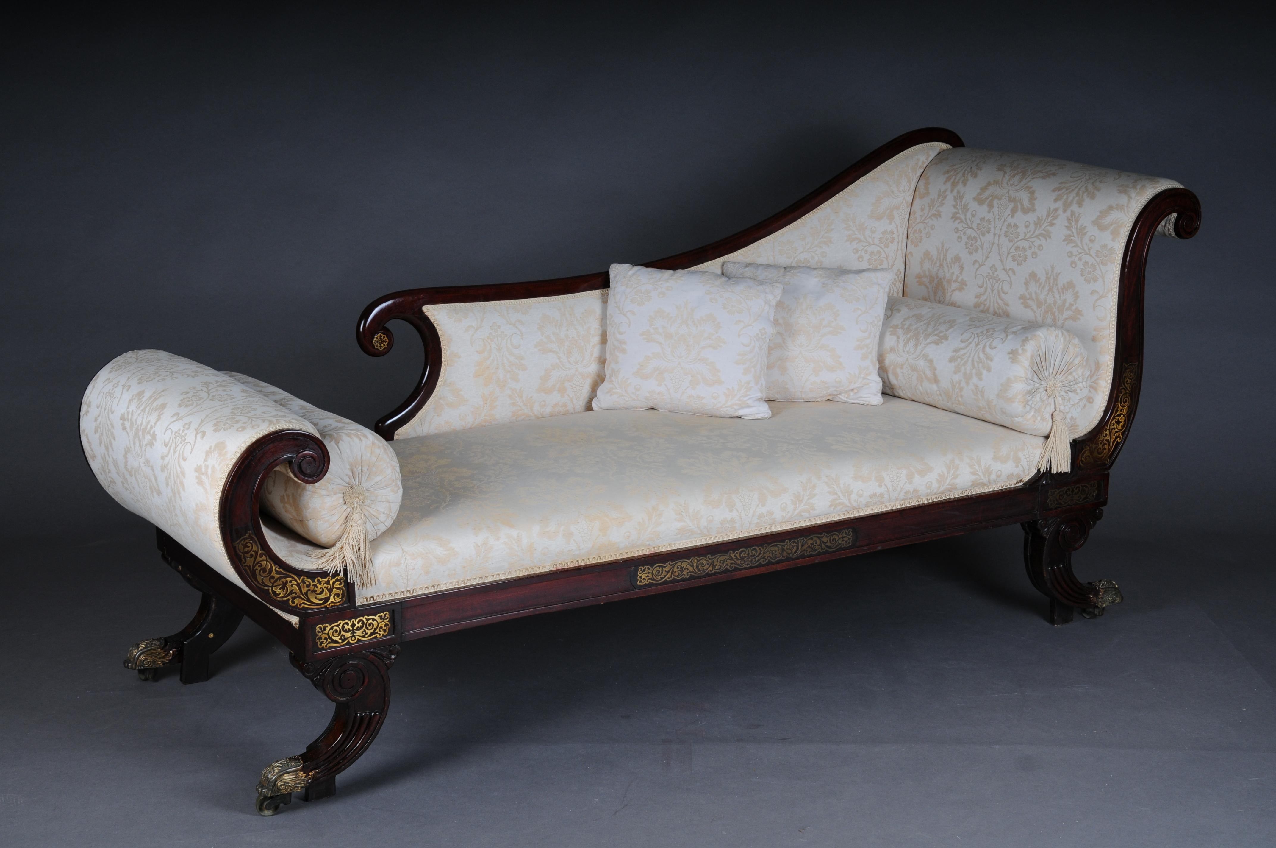Antique English Chaise Longue/ Recamiere, Mahogany, Arround 1830 For Sale 4