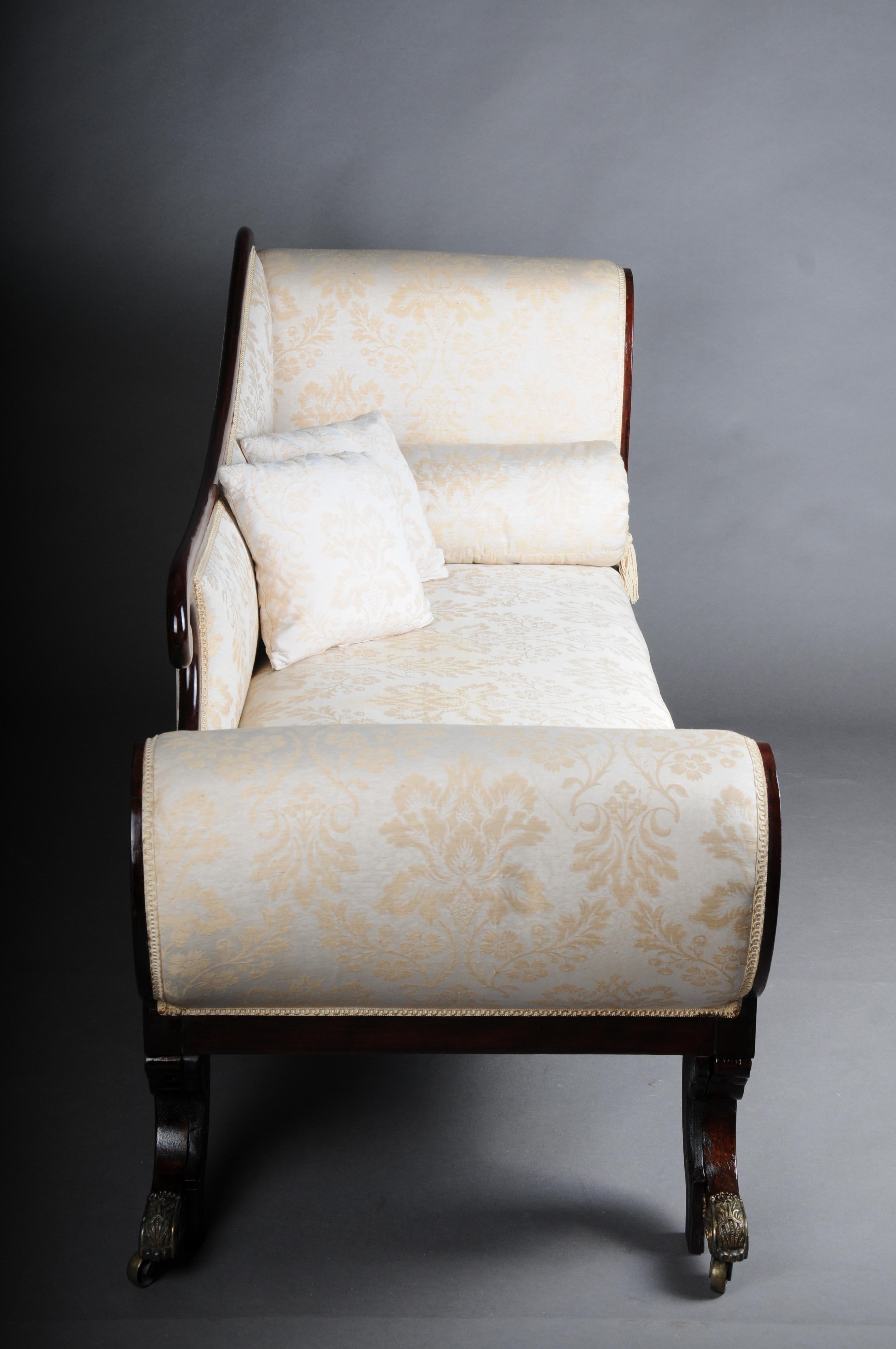 Antique English Chaise Longue/ Recamiere, Mahogany, Arround 1830 For Sale 6