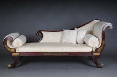 Antique English Chaise Longue/ Recamiere, Mahogany, Arround 1830