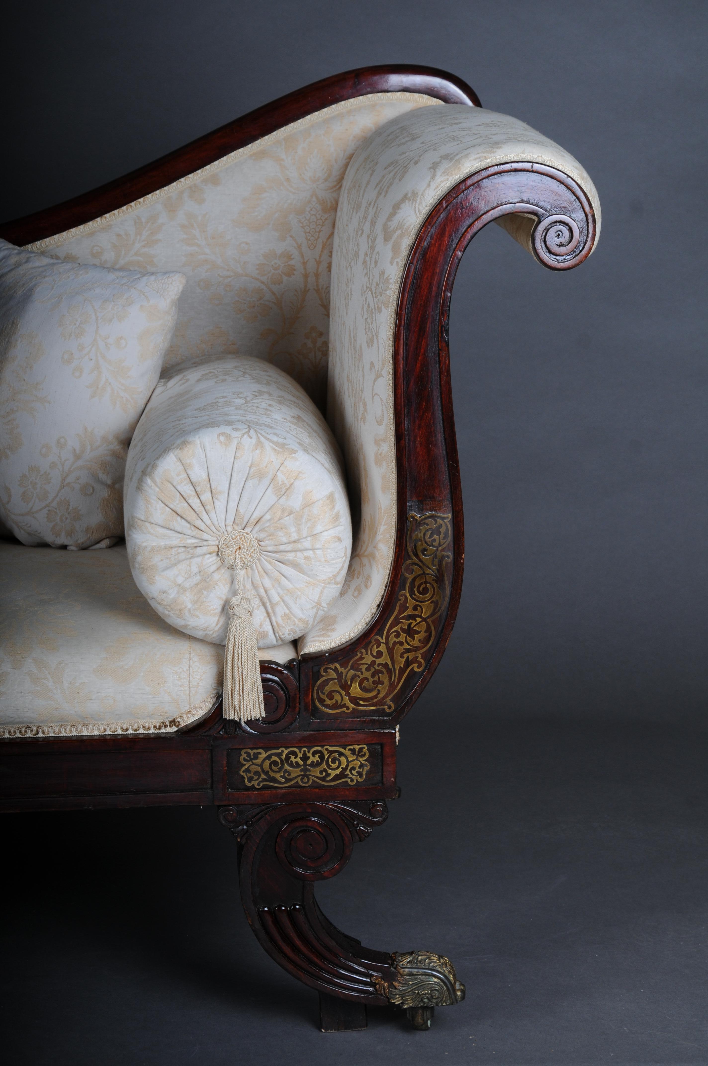 Antique English Chaise Longue/ Recamiere, Mahogany, Arround 1830 In Good Condition For Sale In Berlin, DE