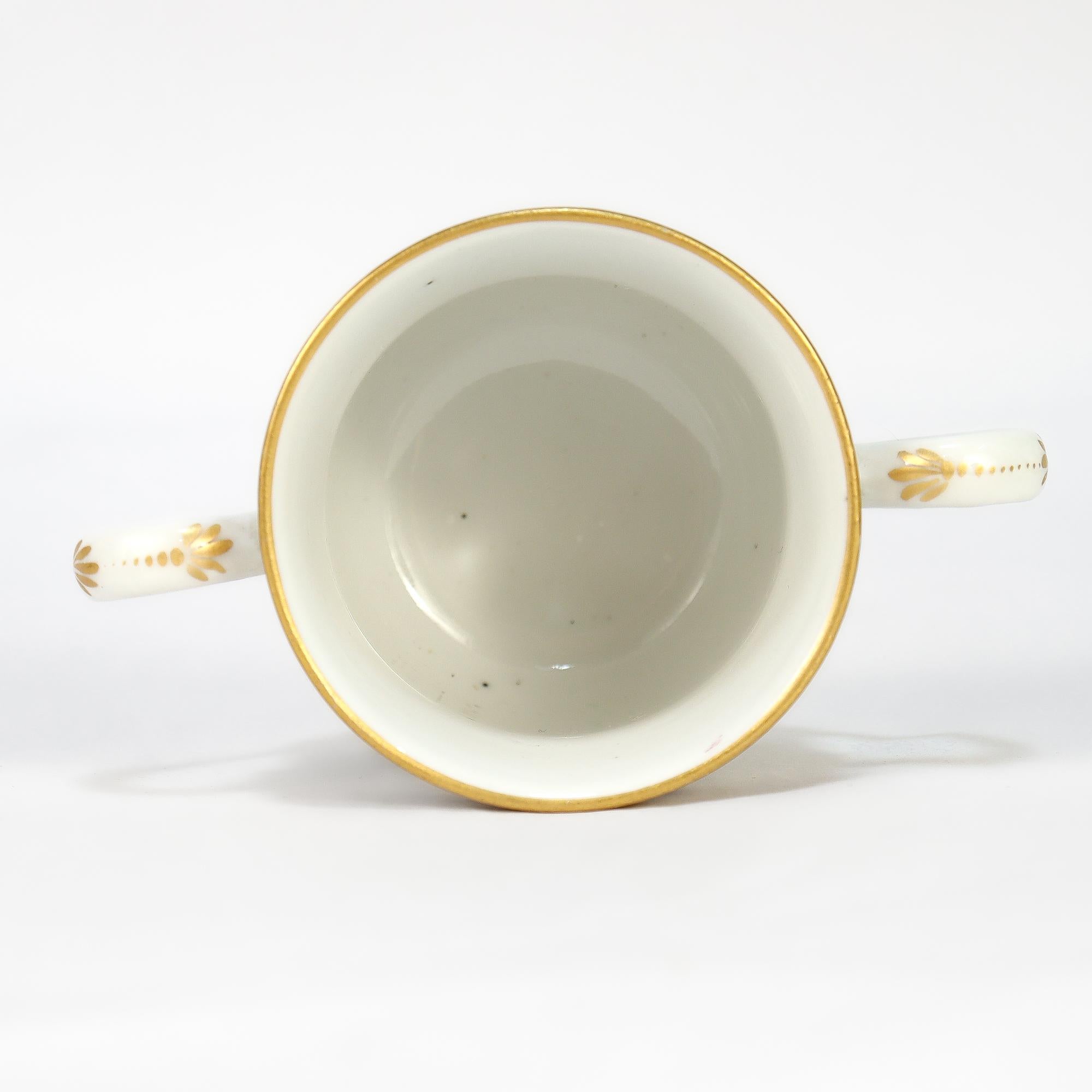 Antique English Chelsea Style Porcelain Chocolate Cup & Saucer Birds of Paradise For Sale 6