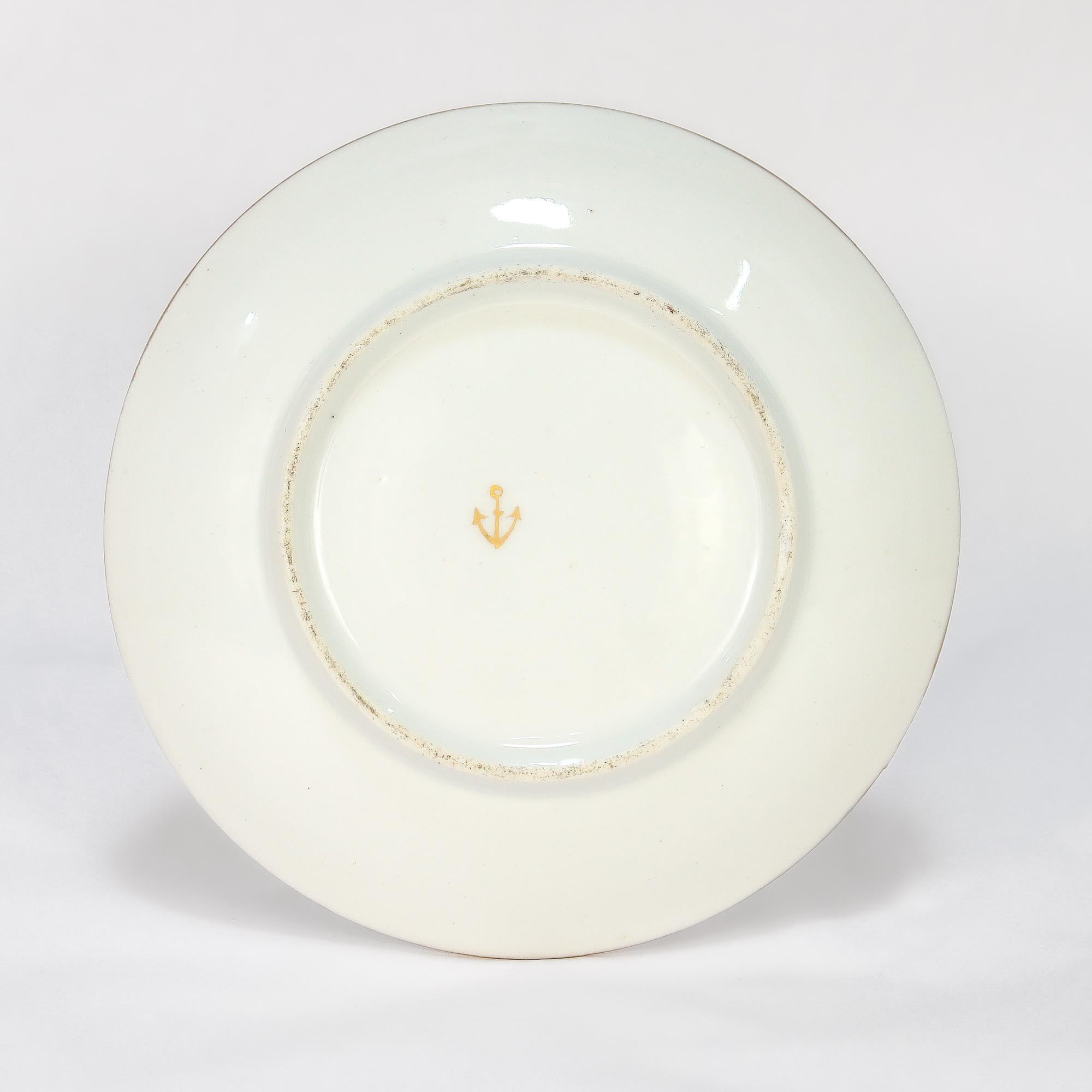 Antique English Chelsea Style Porcelain Chocolate Cup & Saucer Birds of Paradise For Sale 9