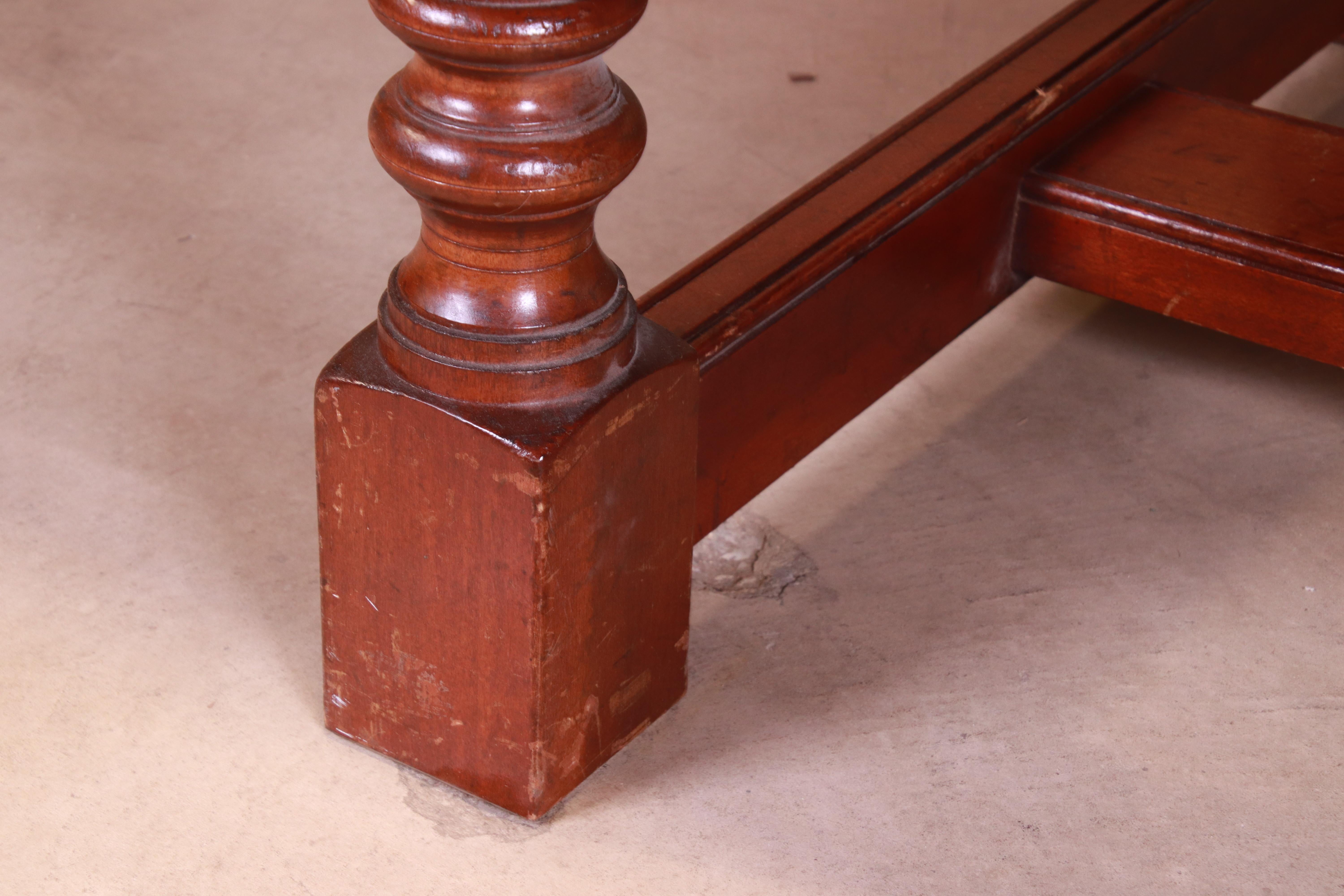 Antique English Cherry Wood Farmhouse Refectory Dining Table, Circa 1890 7