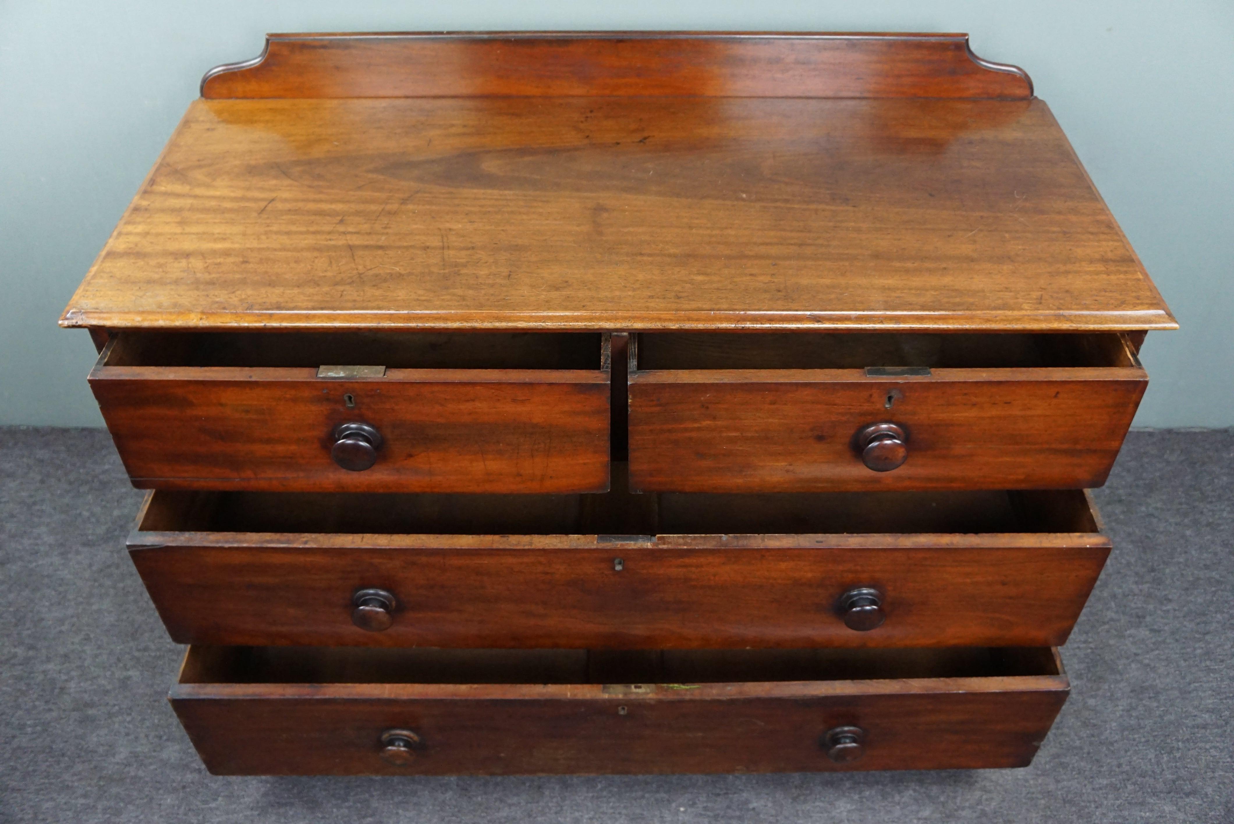Antique English chest of drawers, mahogany, +/- 1850 2