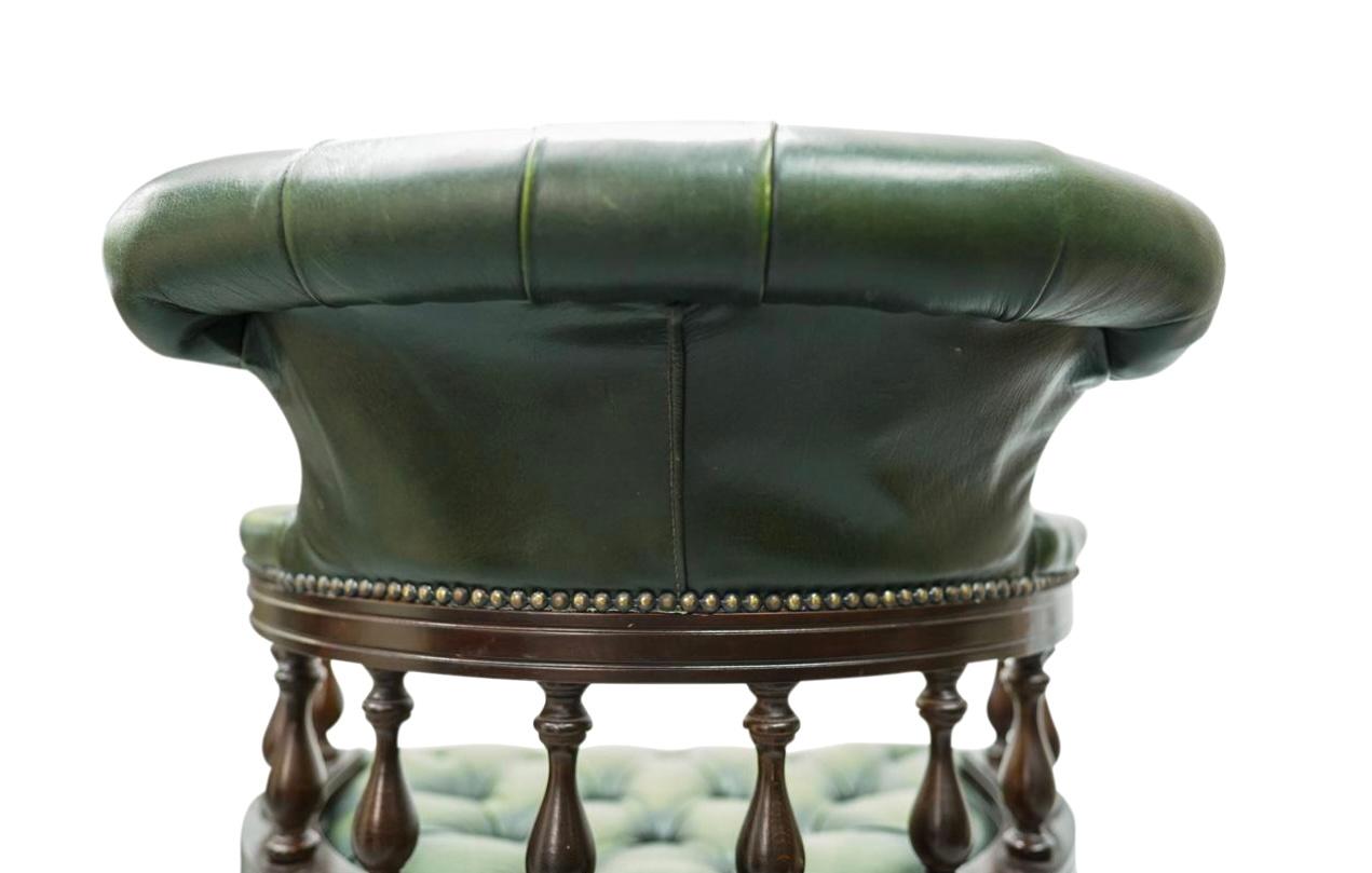 Antique English Chesterfield Captain's Chair 2