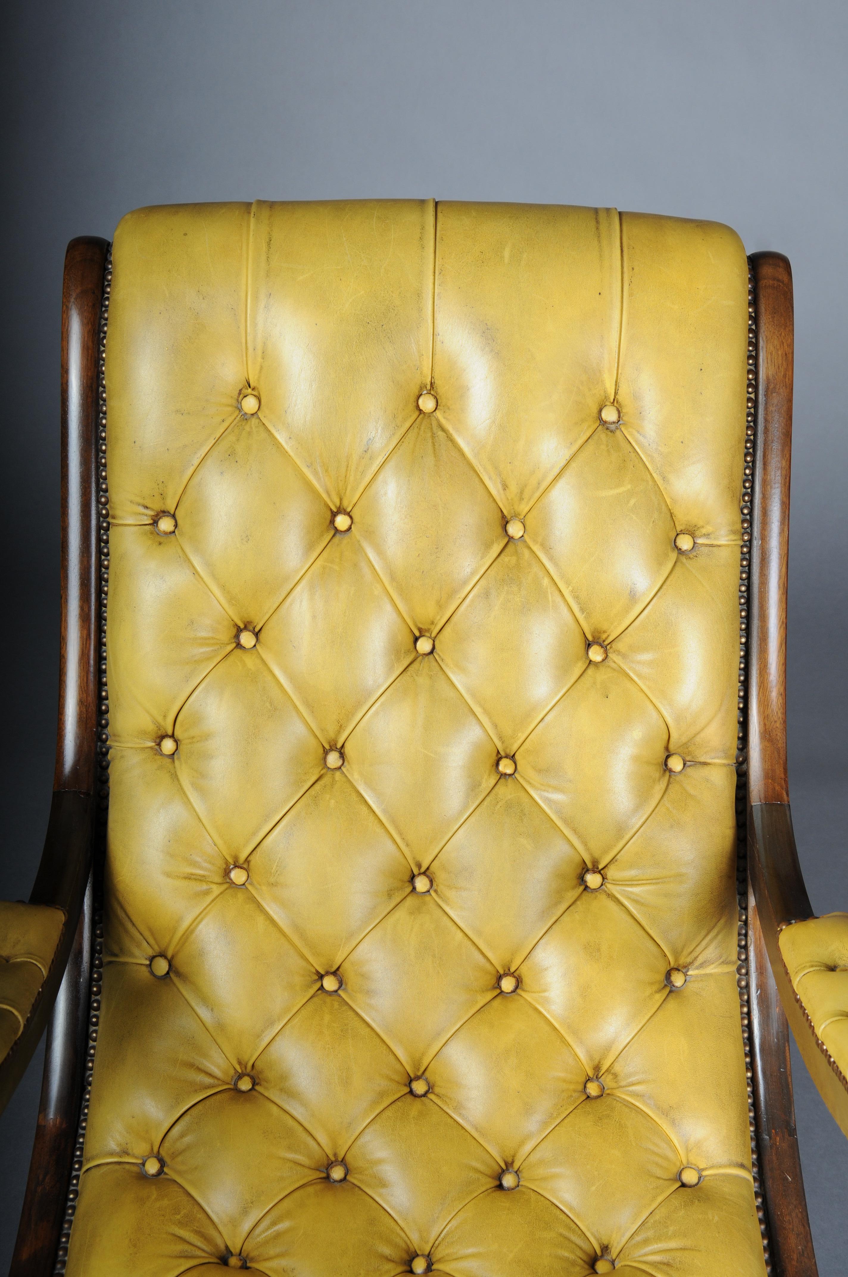 Antique English Chesterfield rocking chair For Sale 1