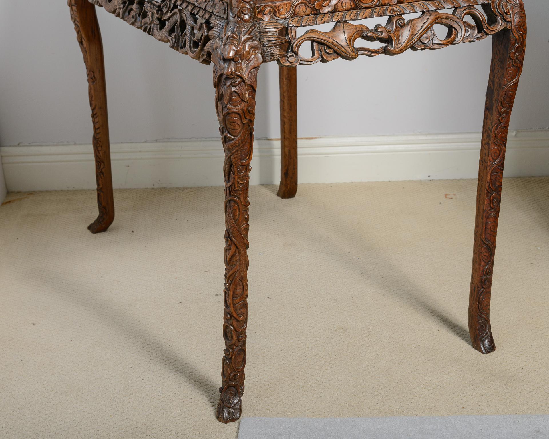 Antigua mesa consola o escritorio chino inglés de palisandro en venta 4