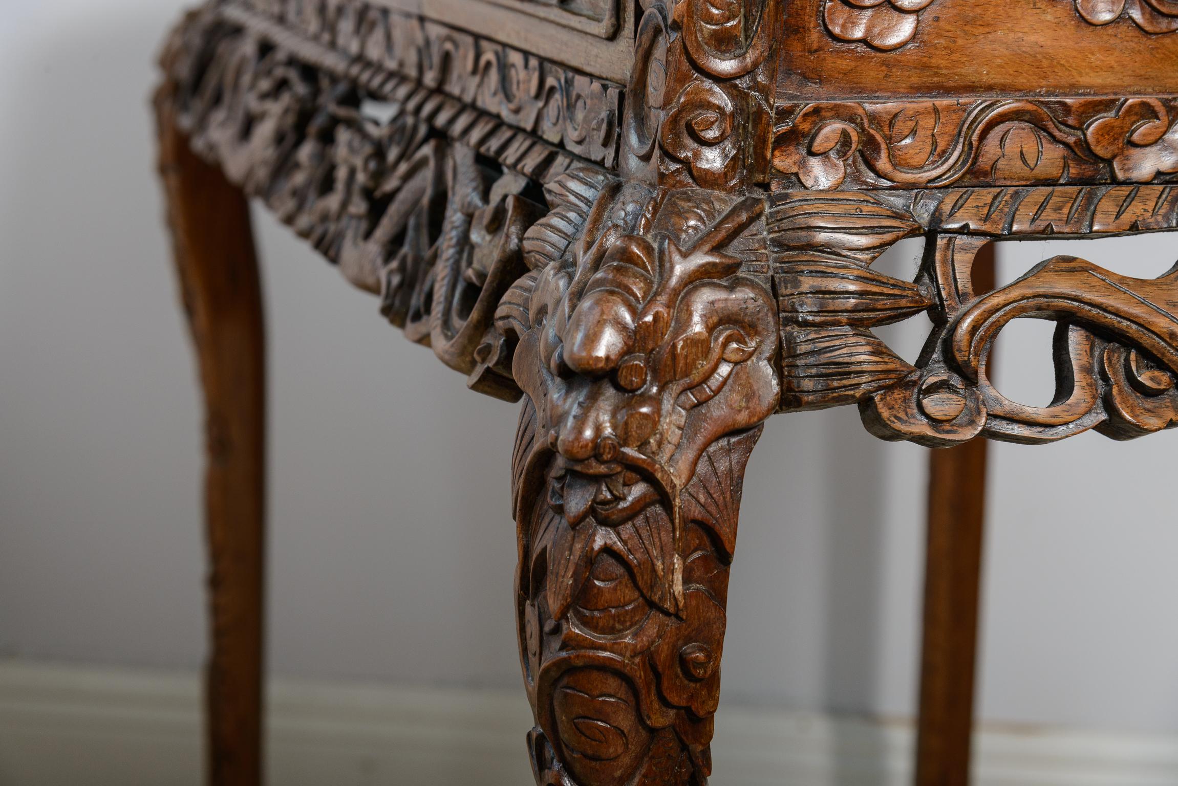 Antigua mesa consola o escritorio chino inglés de palisandro en venta 9