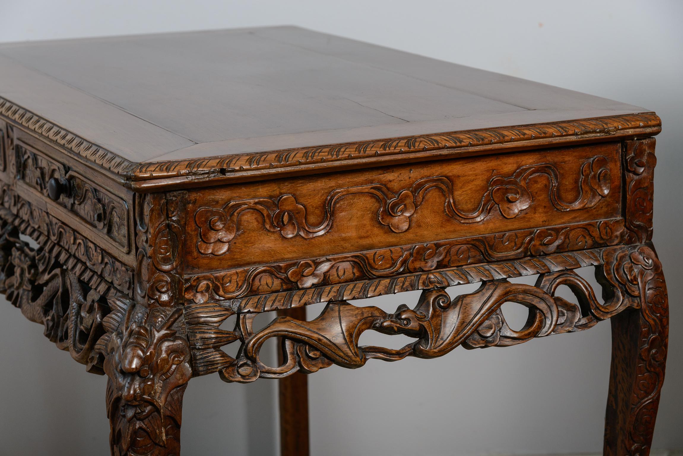 Antigua mesa consola o escritorio chino inglés de palisandro Británico en venta
