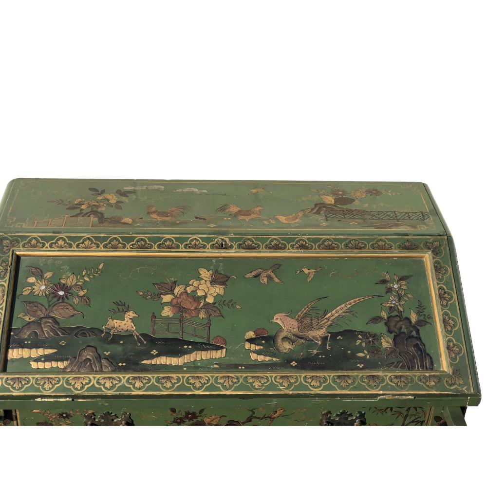 Antique English Chinoiserie Fall Front Desk 5