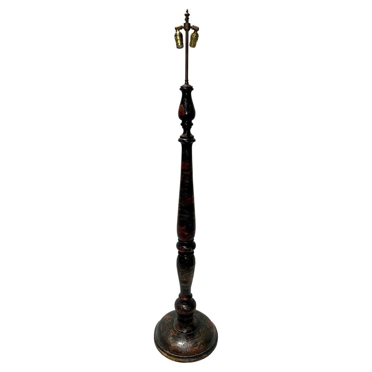 Antike englische Chinoiserie-Stehlampe