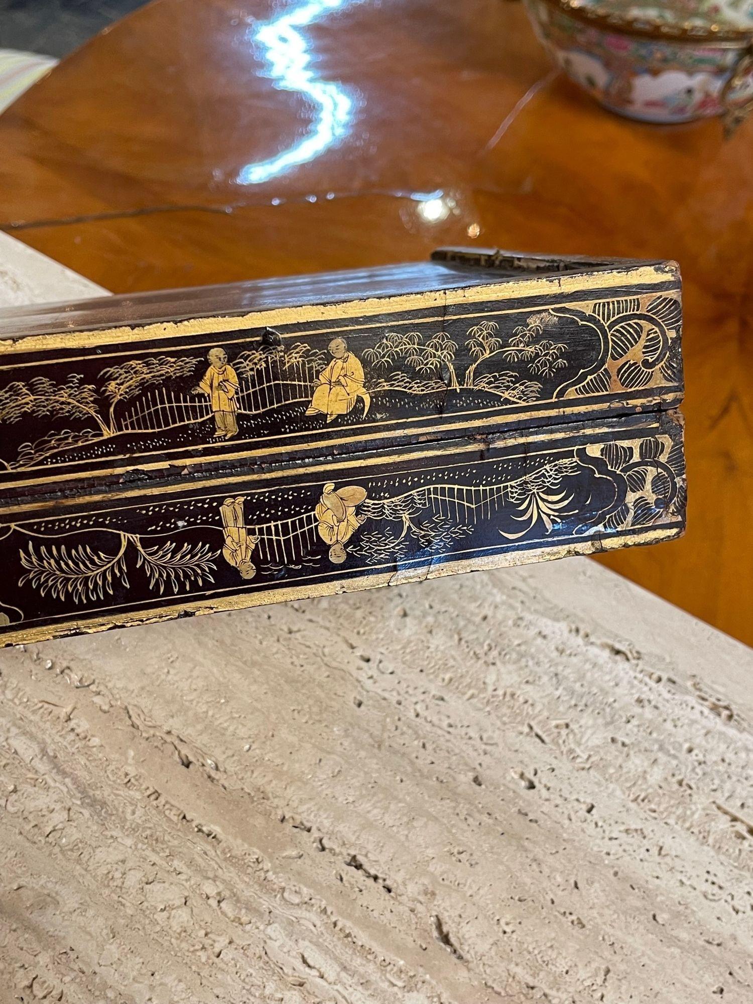 Early 20th Century Antique English Chinoiserie Games Box