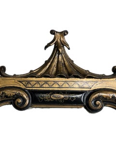 Antique English Chinoiserie Lacquer Mirror, Circa 1890-1910.