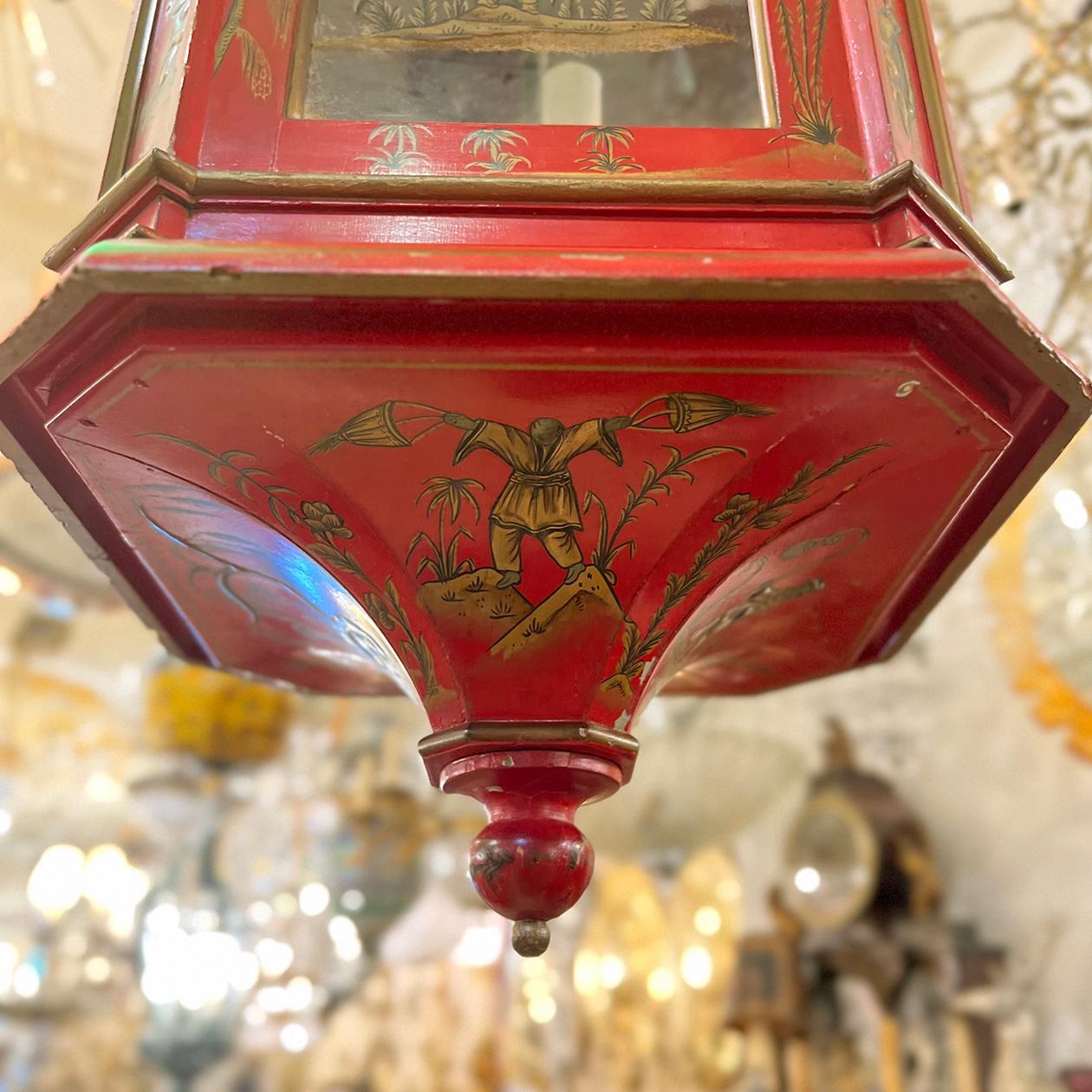 Antique English Chinoiserie Lantern In Good Condition For Sale In New York, NY