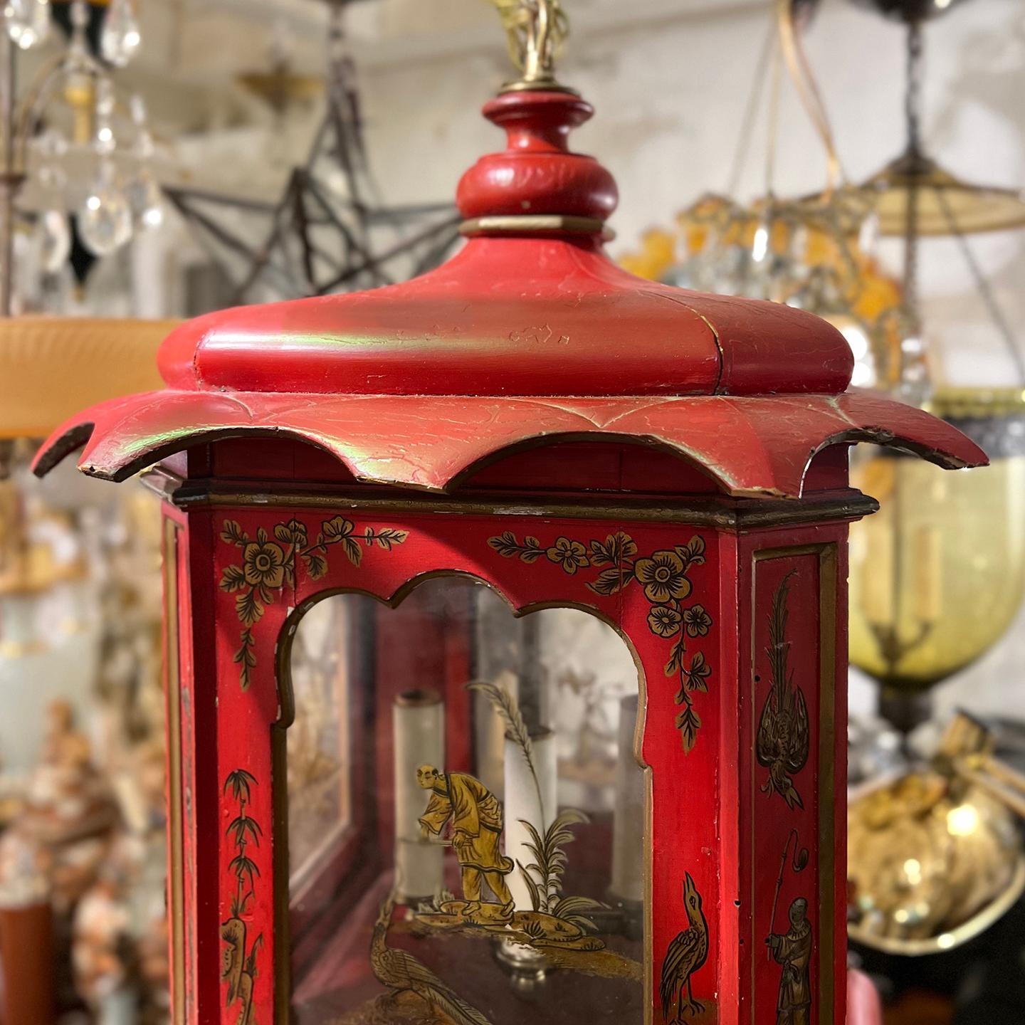 Antique English Chinoiserie Lantern For Sale 1