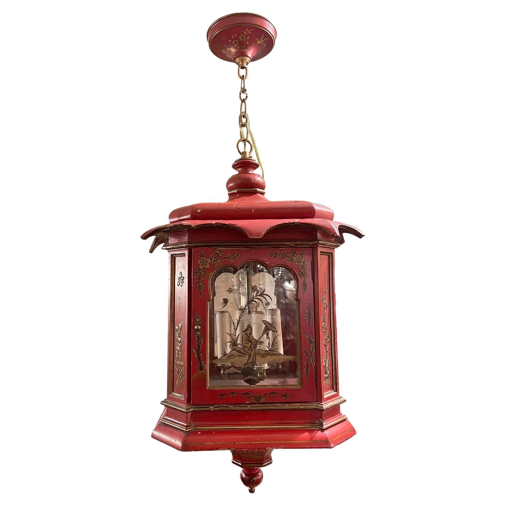 Antique English Chinoiserie Lantern For Sale