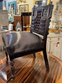 Antique English Chinoiserie Vanity Chair