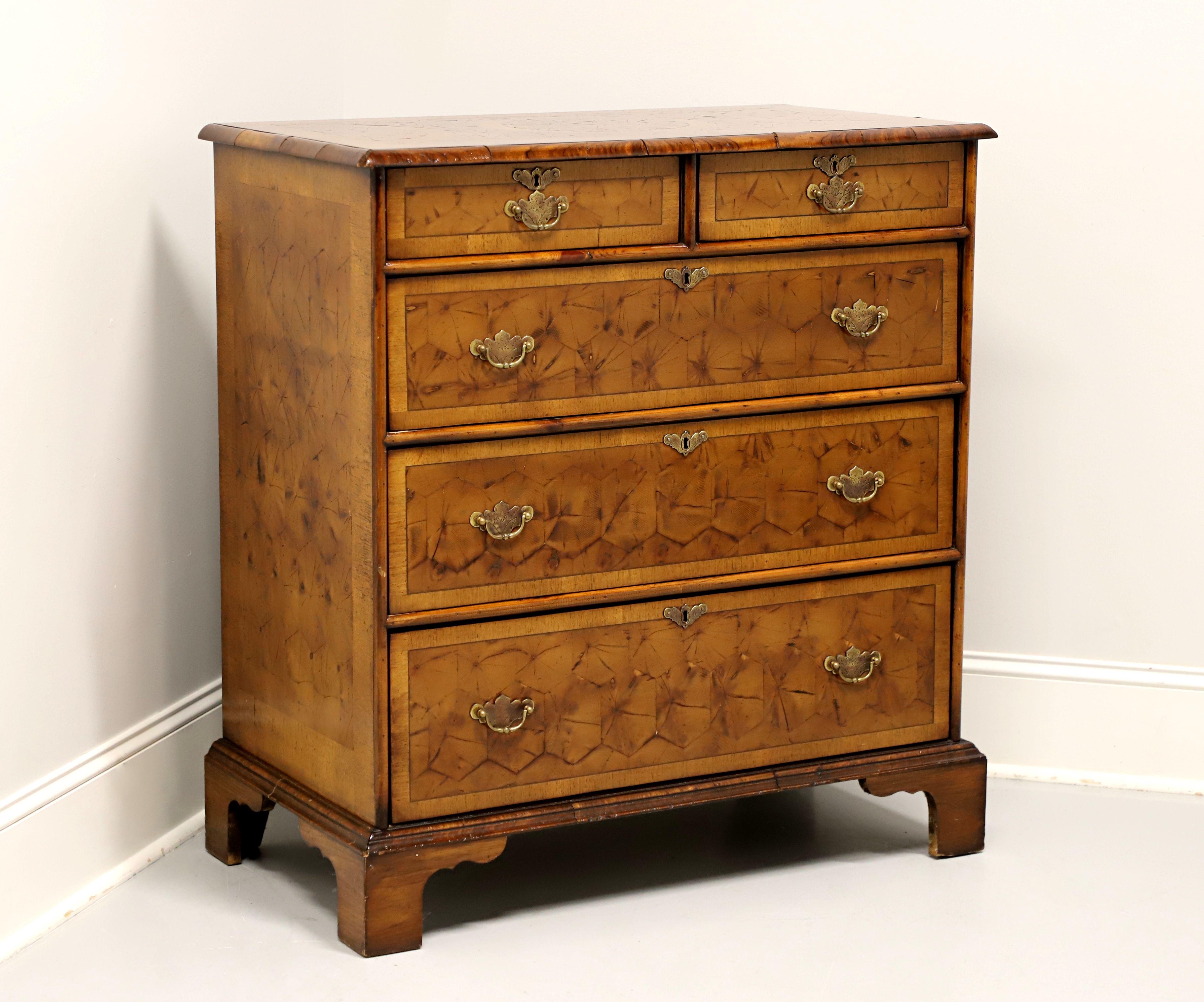 Antique English Chippendale Inlaid Laburnum Oyster Five-Drawer Chest For Sale 7