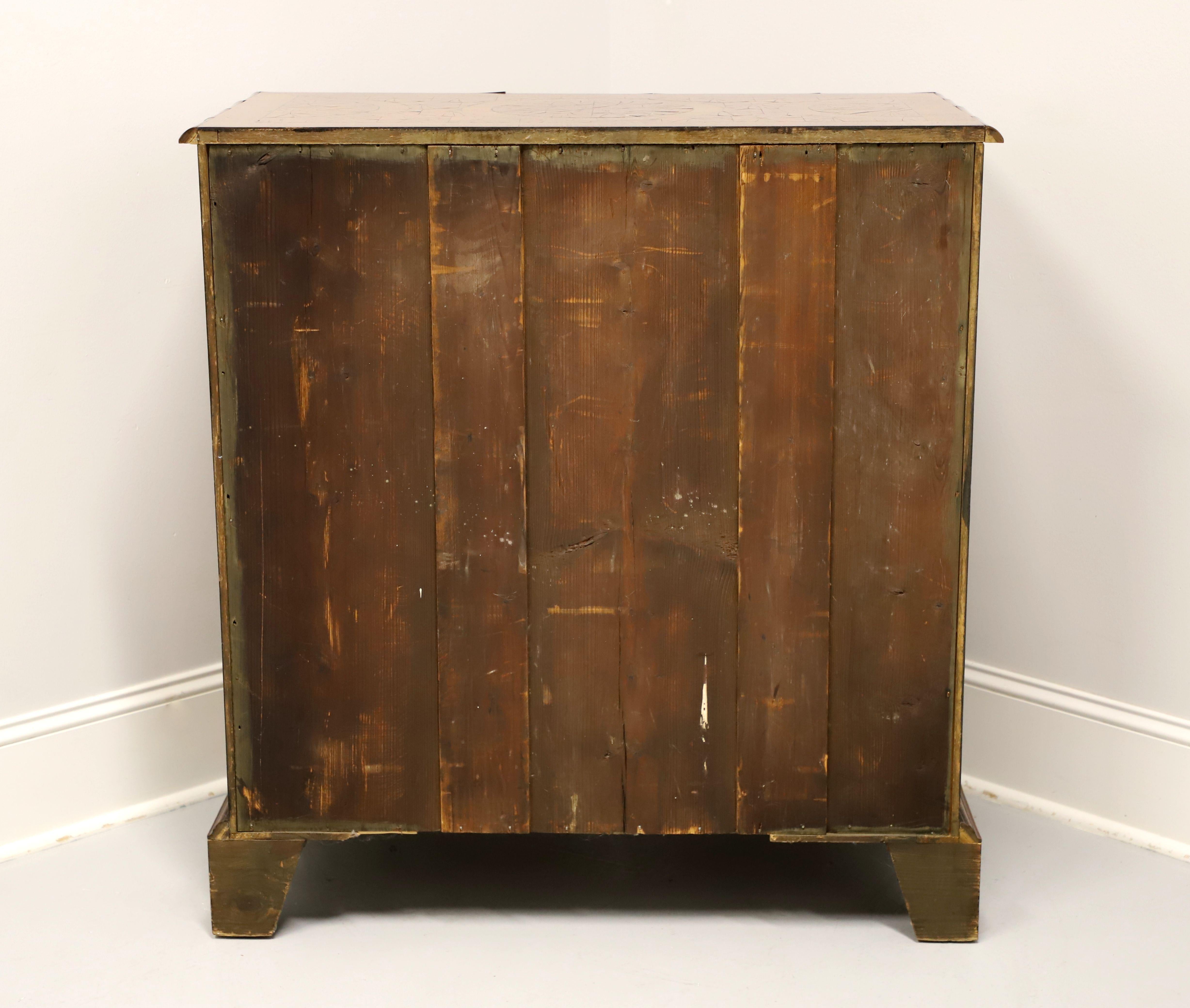 Antique English Chippendale Inlaid Laburnum Oyster Five-Drawer Chest In Good Condition For Sale In Charlotte, NC