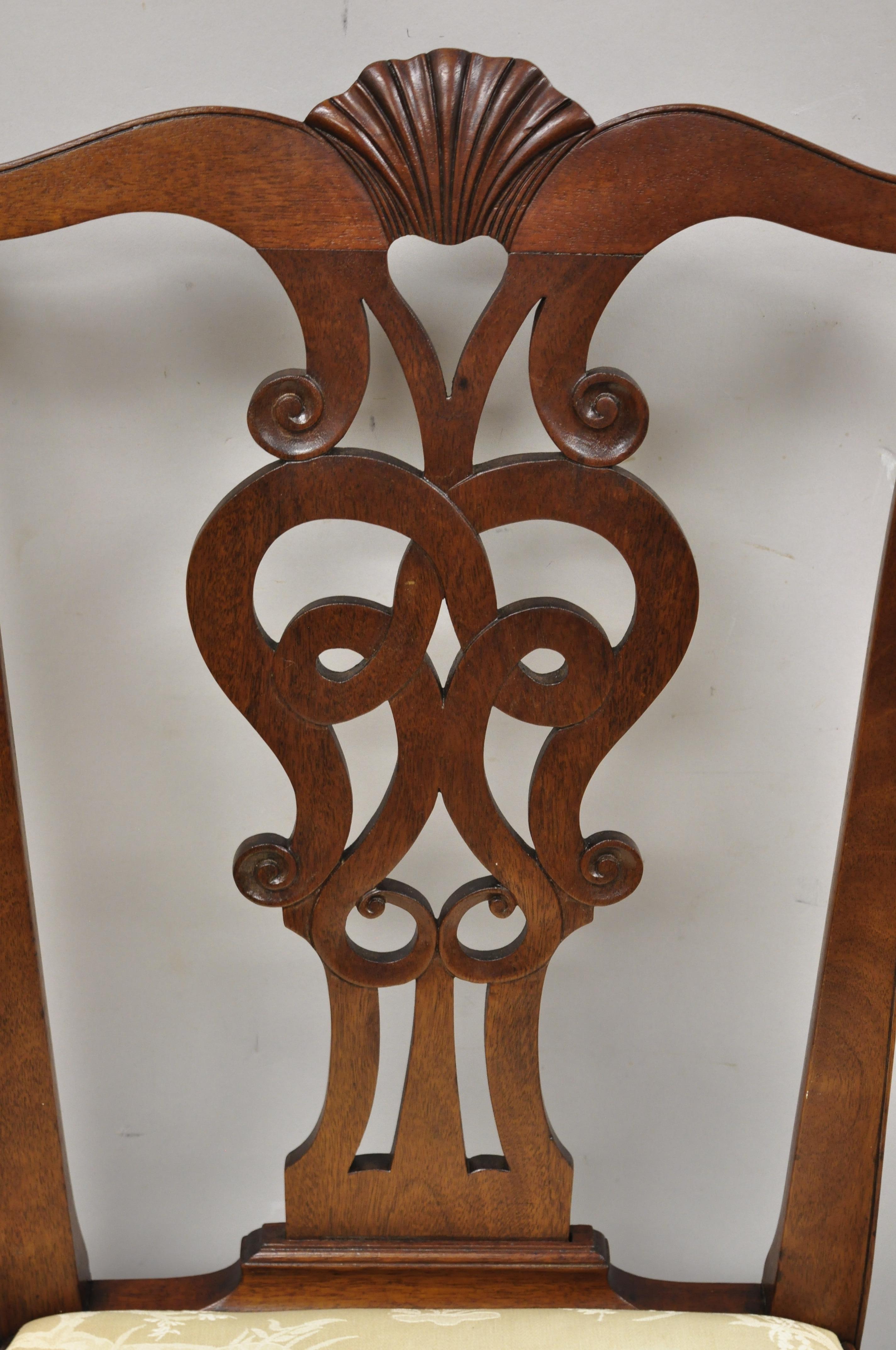 Antique English Chippendale Mahogany Shell Carved Ball and Claw Dining Chair 6