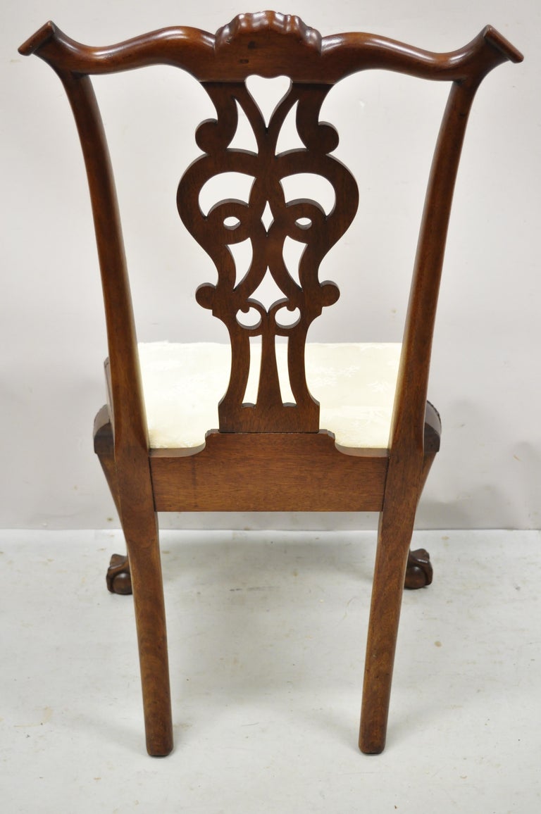 Antique English Chippendale Mahogany Shell Carved Ball and Claw Dining