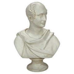Antique English Classical Parian Male Bust Sculpture, J. Jones Worcester, 19th C