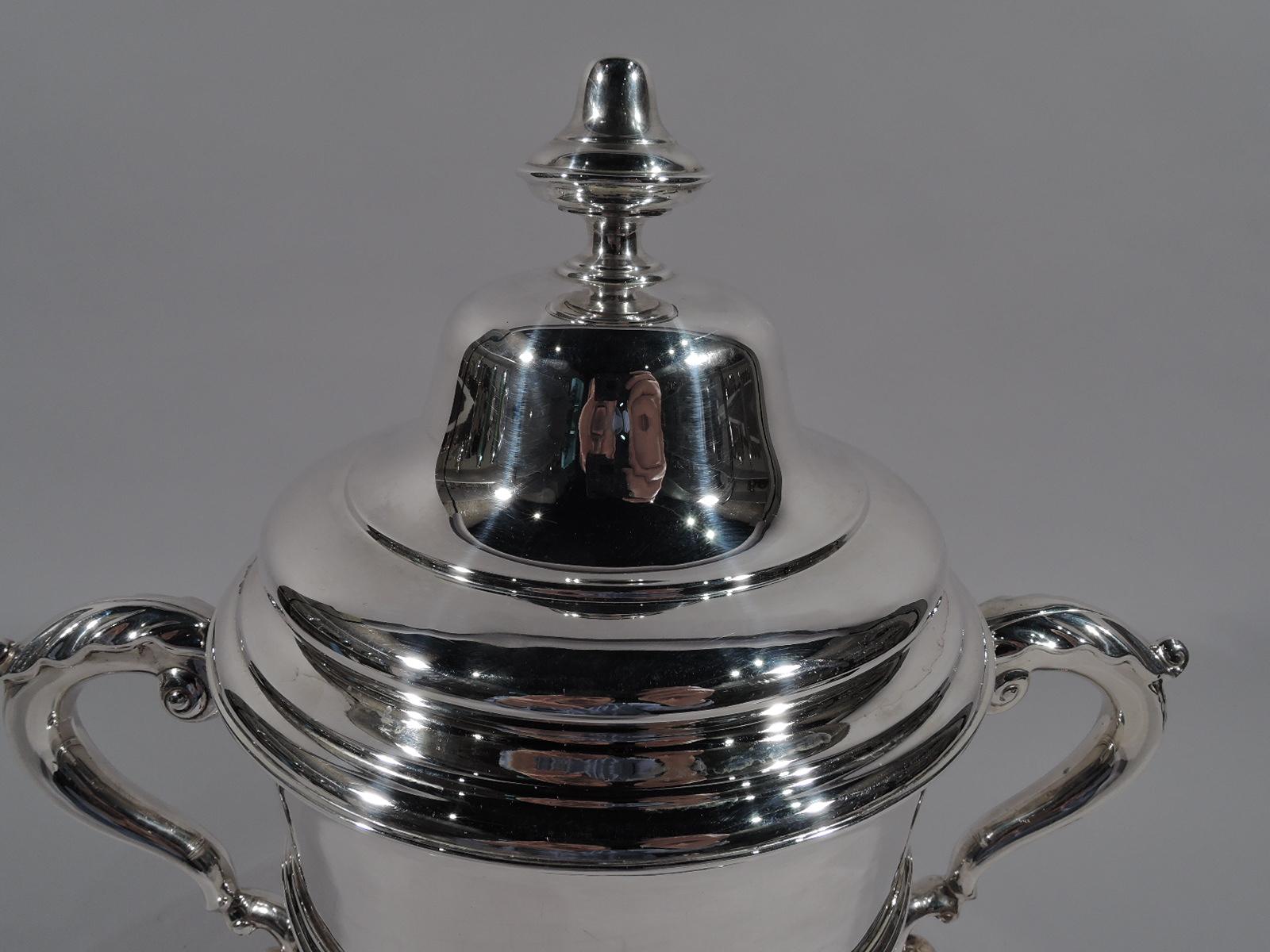 Neoclassical Antique English Classical Sterling Silver Covered Urn Trophy Cup