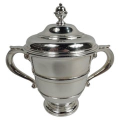 Antique English Classical Sterling Silver Covered Urn Trophy Cup