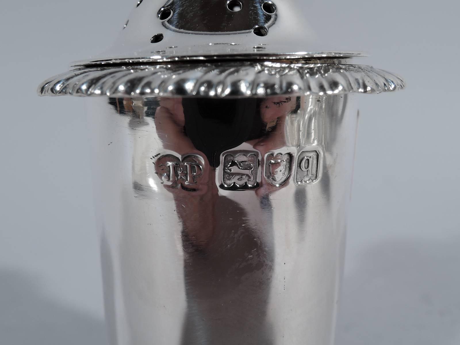 Early 20th Century Antique English Classical Sterling Silver Pepper Pot