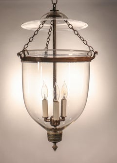 Antique English Clear Glass Bell Jar Lantern