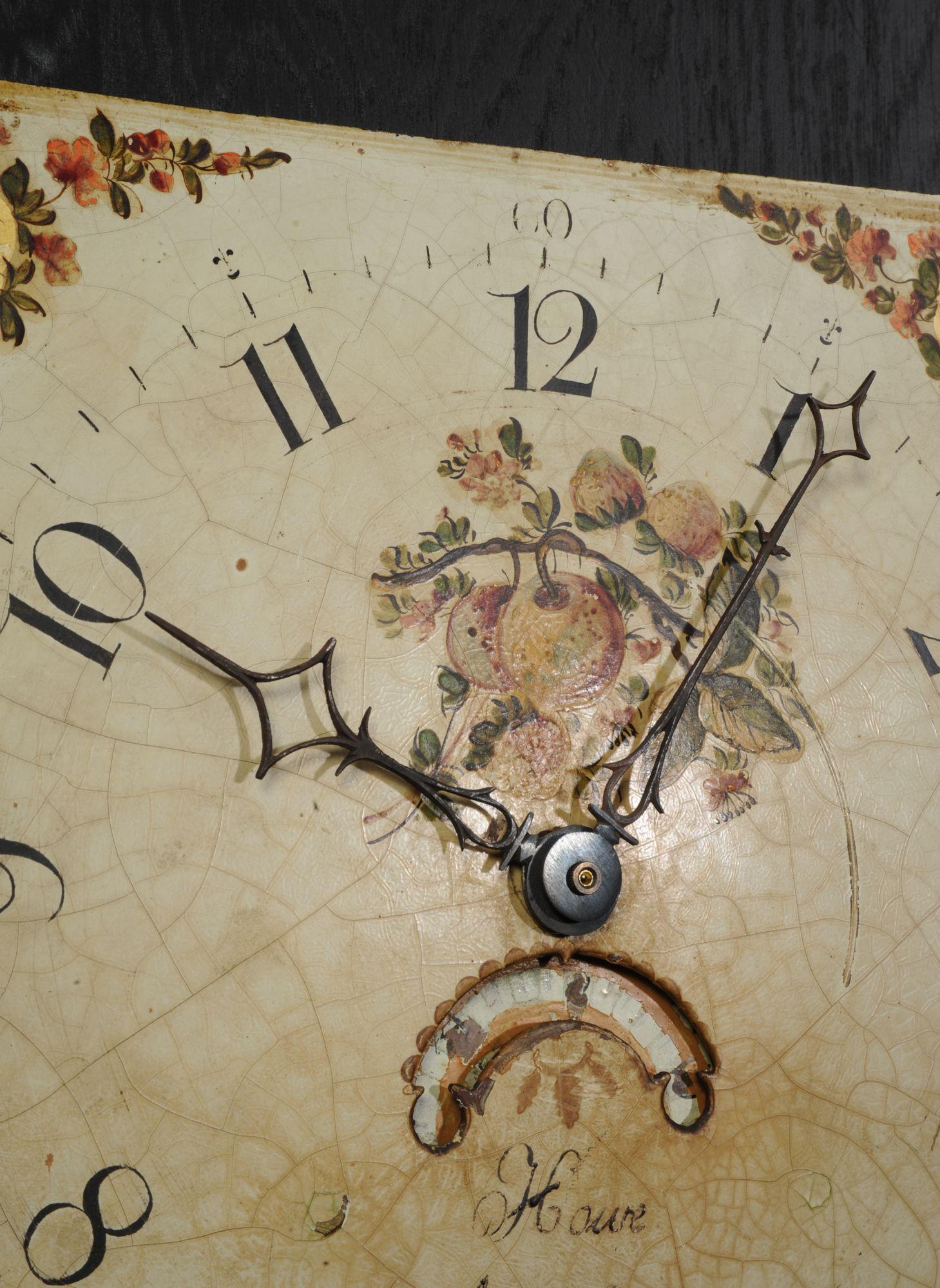 Antique English Clock Dial Face, Country Garden, Working 3