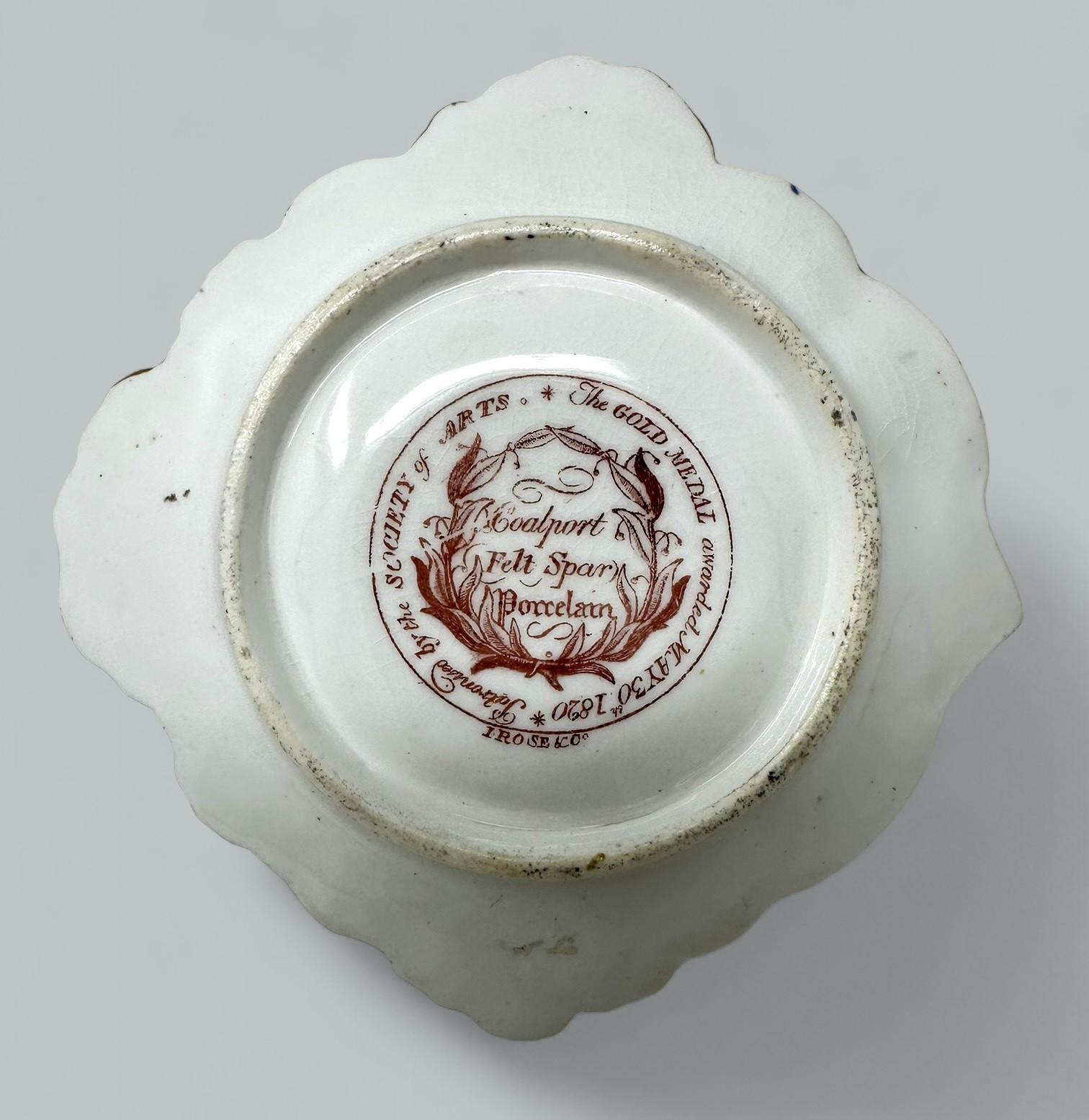 Porcelain Antique English Coalport Centerpiece Chamberstick John Rose Regency Period 19Ct For Sale
