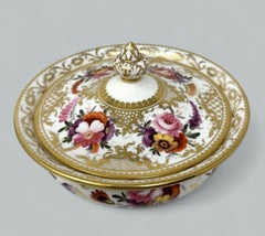 Antica zuccheriera inglese Coalport Porcelain Sucrier Centrotavola Regency 1820