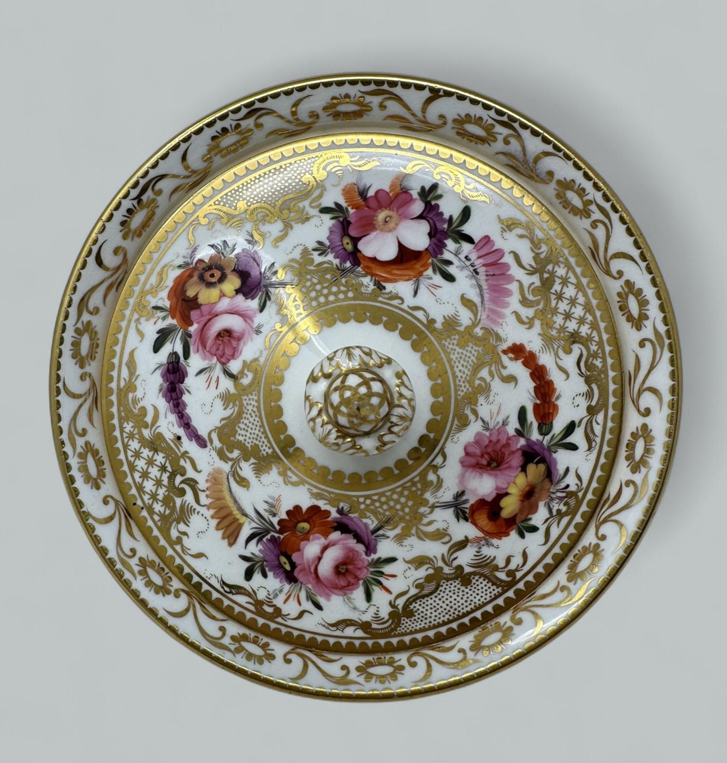 Antike englische Coalport Porcelain Sucrier Zuckerdose Tafelaufsatz Regency 1820 im Angebot 2