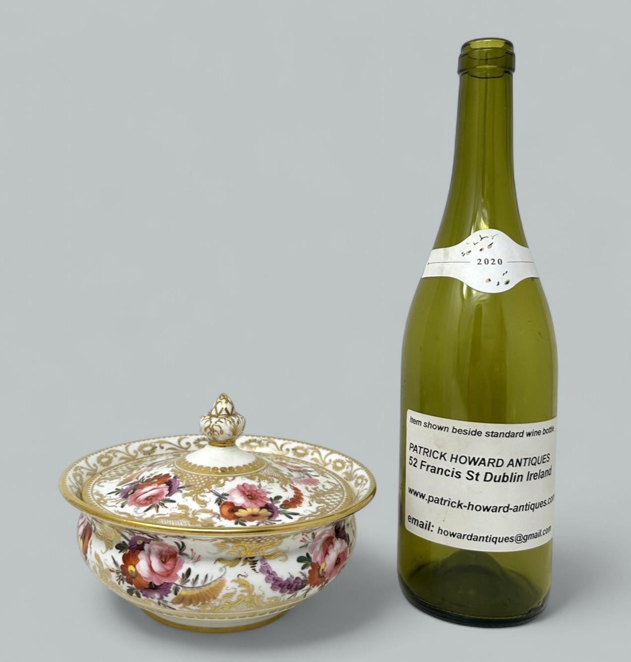 Antike englische Coalport Porcelain Sucrier Zuckerdose Tafelaufsatz Regency 1820 im Angebot 3
