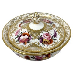 Antike englische Coalport Porcelain Sucrier Zuckerdose Tafelaufsatz Regency 1820