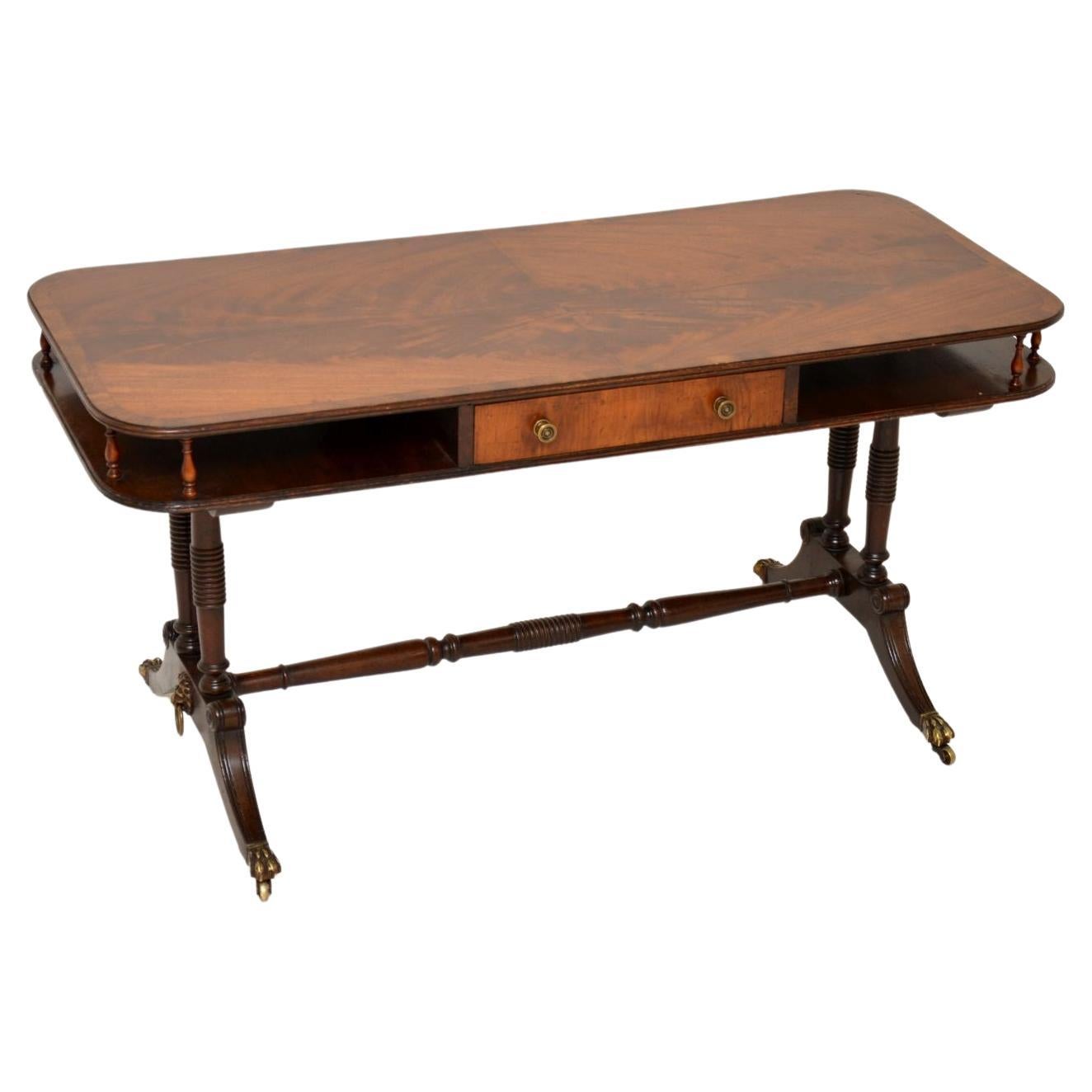 Large Antique English Pine Coffee Table, Big End Drawer at 1stDibs