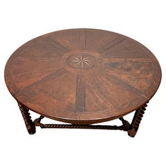 Antique English Coffee Table, Oak with Barley Twist Legs, Circa 1890s