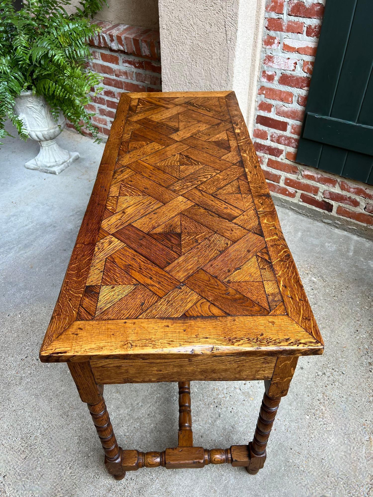 Antique English Console Hall Table Slender Carved Oak 6 Bobbin Legs Sideboard 2