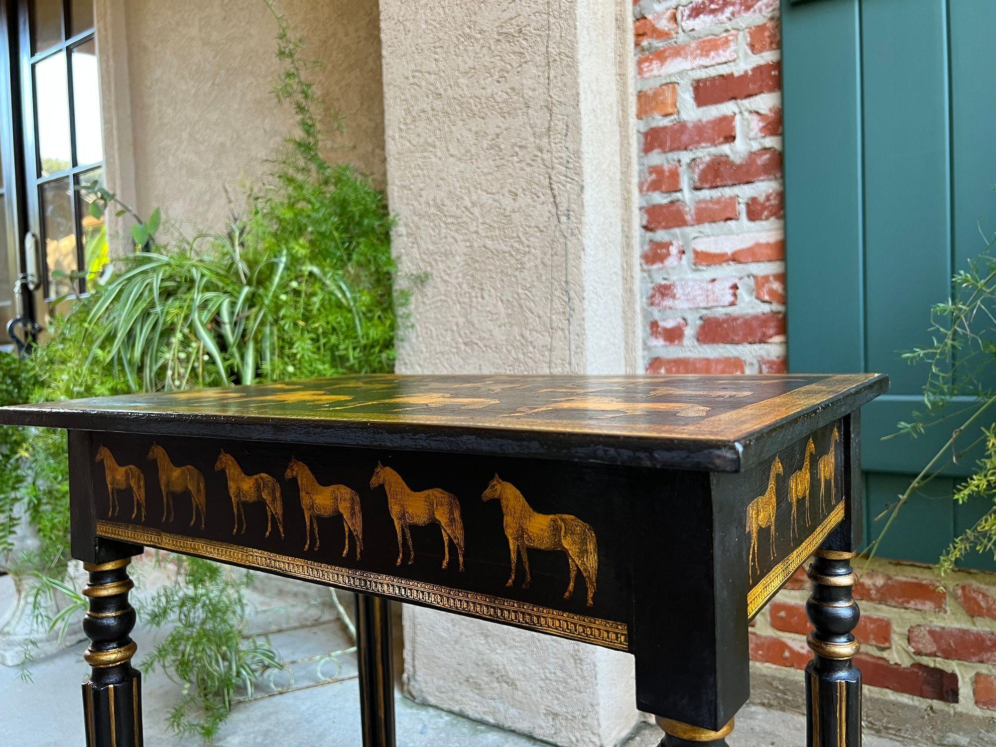 Ancienne console anglaise Table d'appoint Découpage Cheval Equestre Chasse au Renard c1890 en vente 9