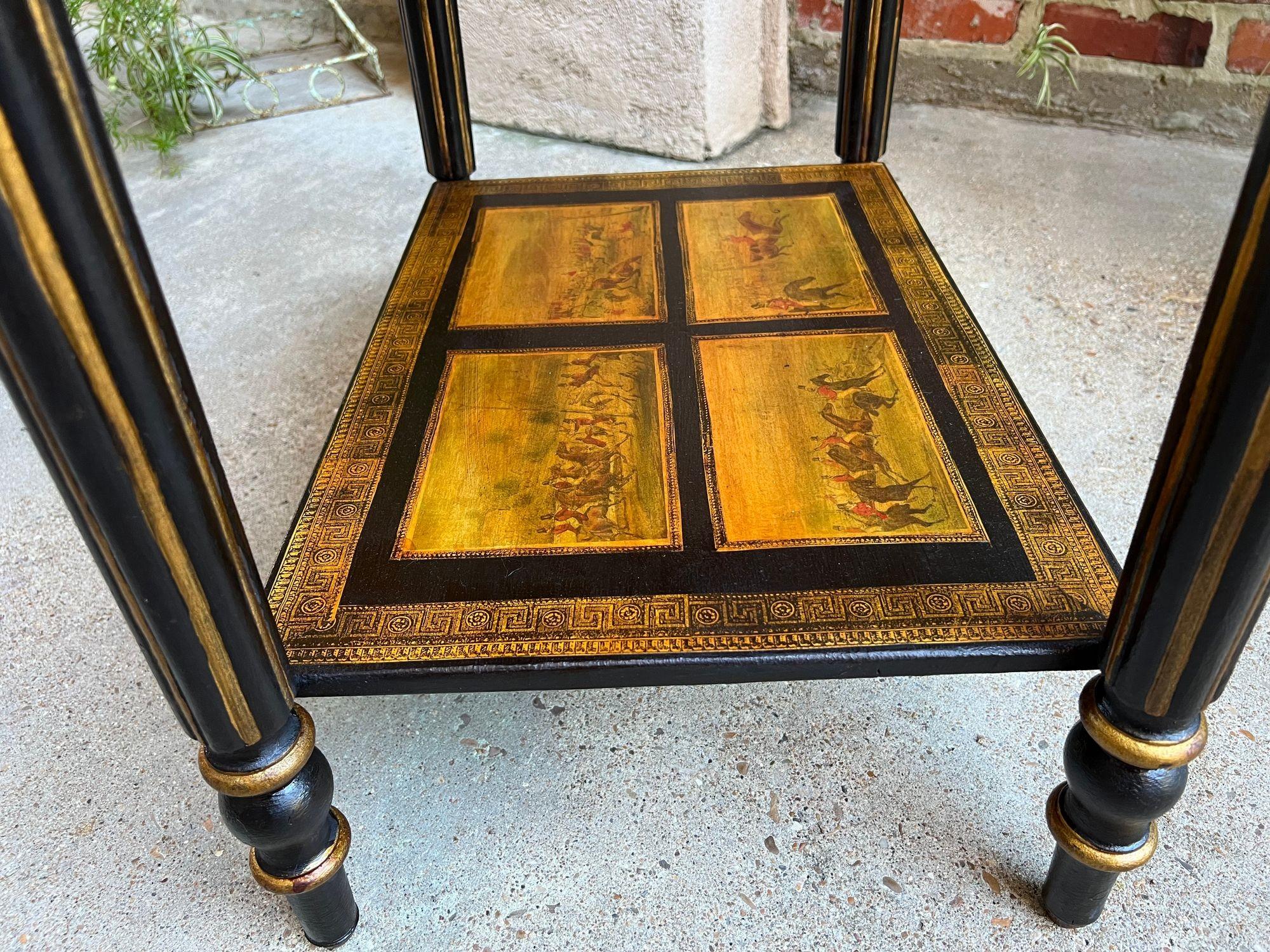 Ancienne console anglaise Table d'appoint Découpage Cheval Equestre Chasse au Renard c1890 en vente 10