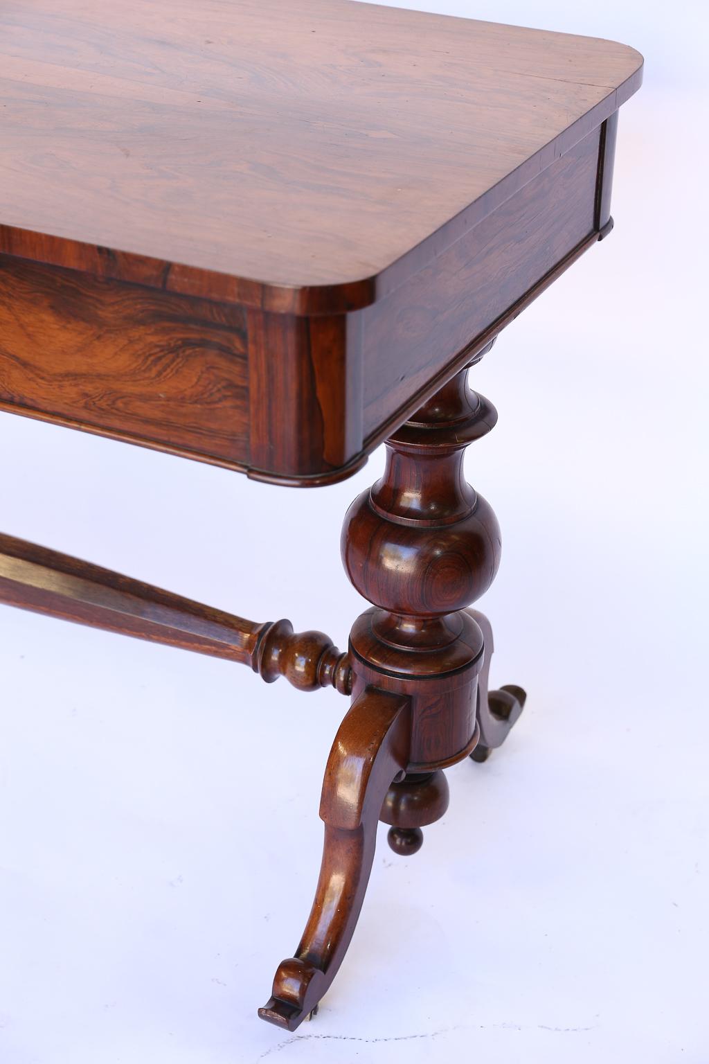 Antique English Console Table with Two Drawers 4