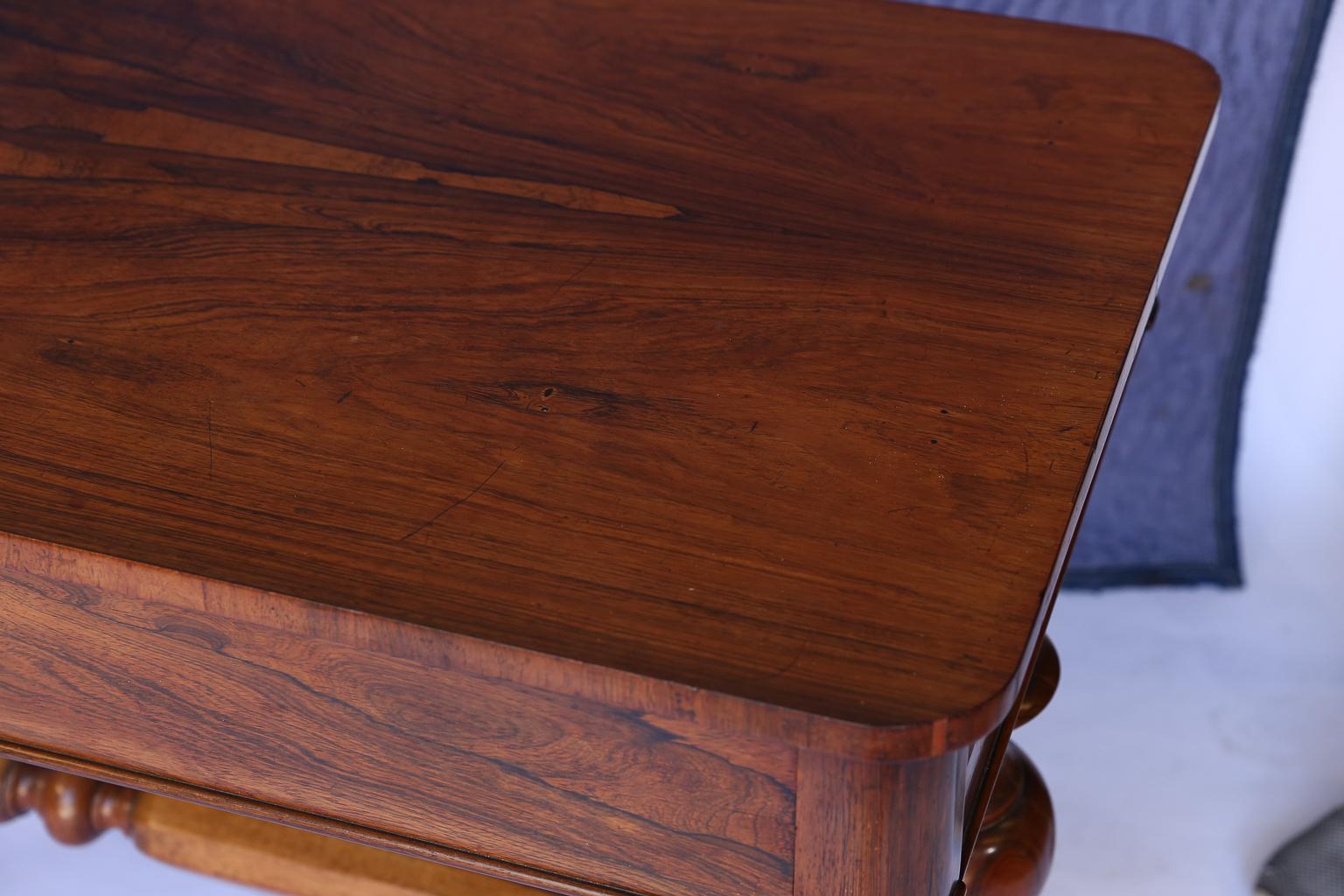 Antique English Console Table with Two Drawers In Good Condition In Houston, TX