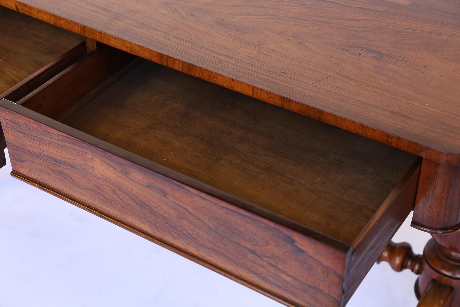 19th Century Antique English Console Table with Two Drawers