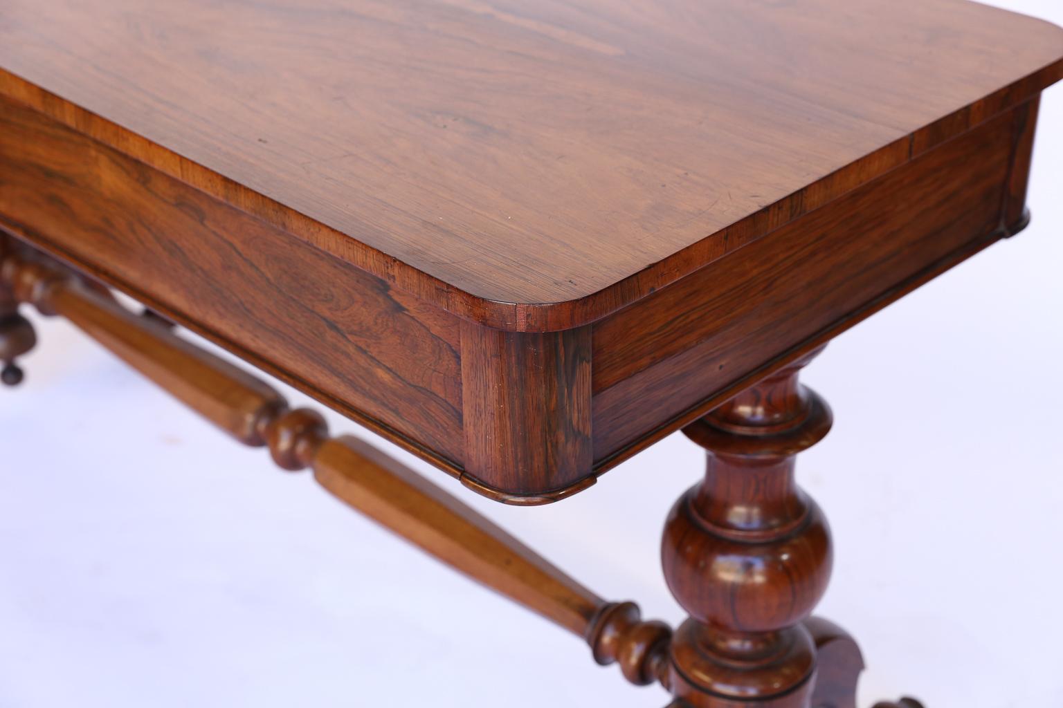 Antique English Console Table with Two Drawers 2