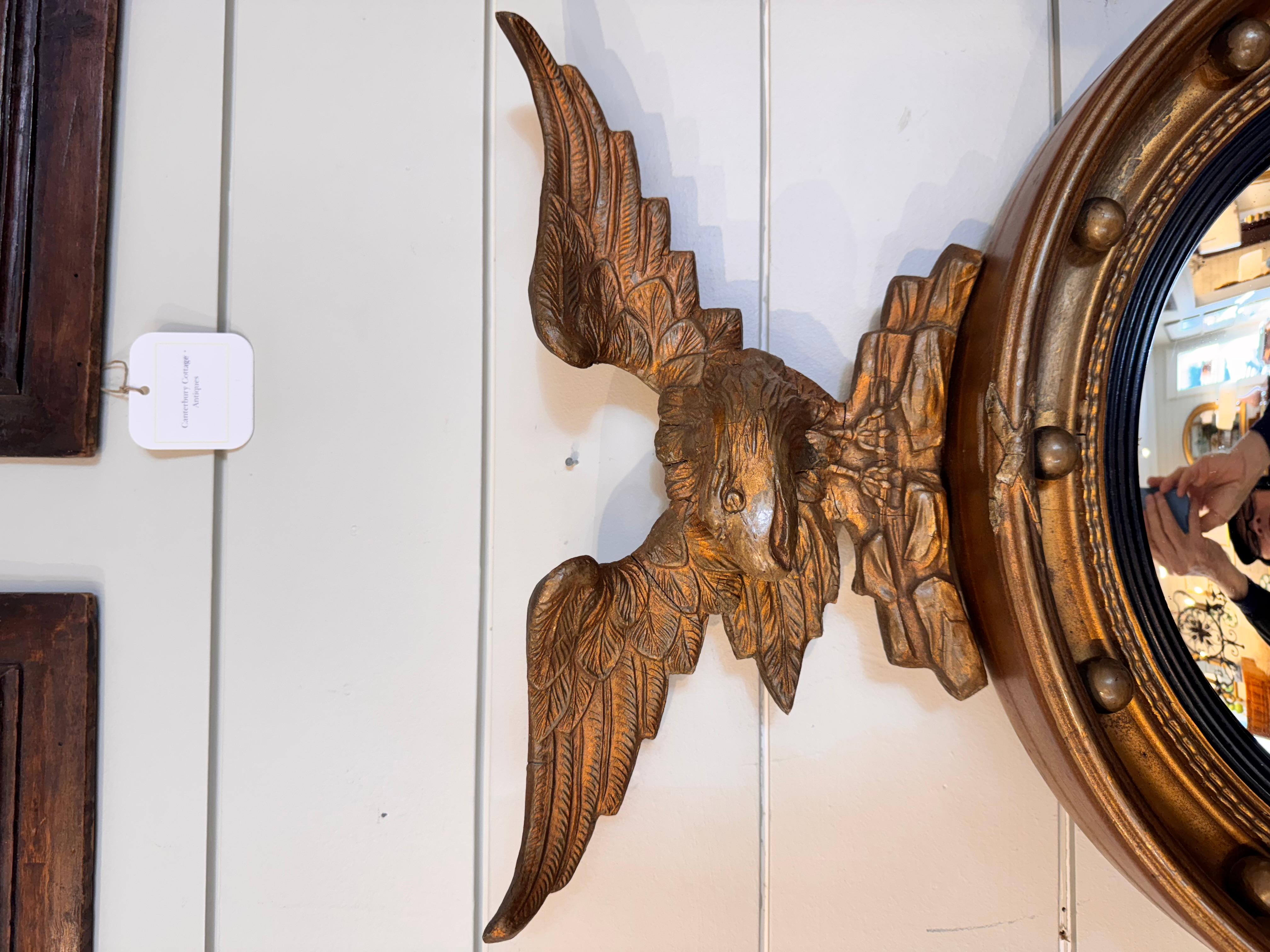 Antique English Convex Mirror In Good Condition In Nashville, TN
