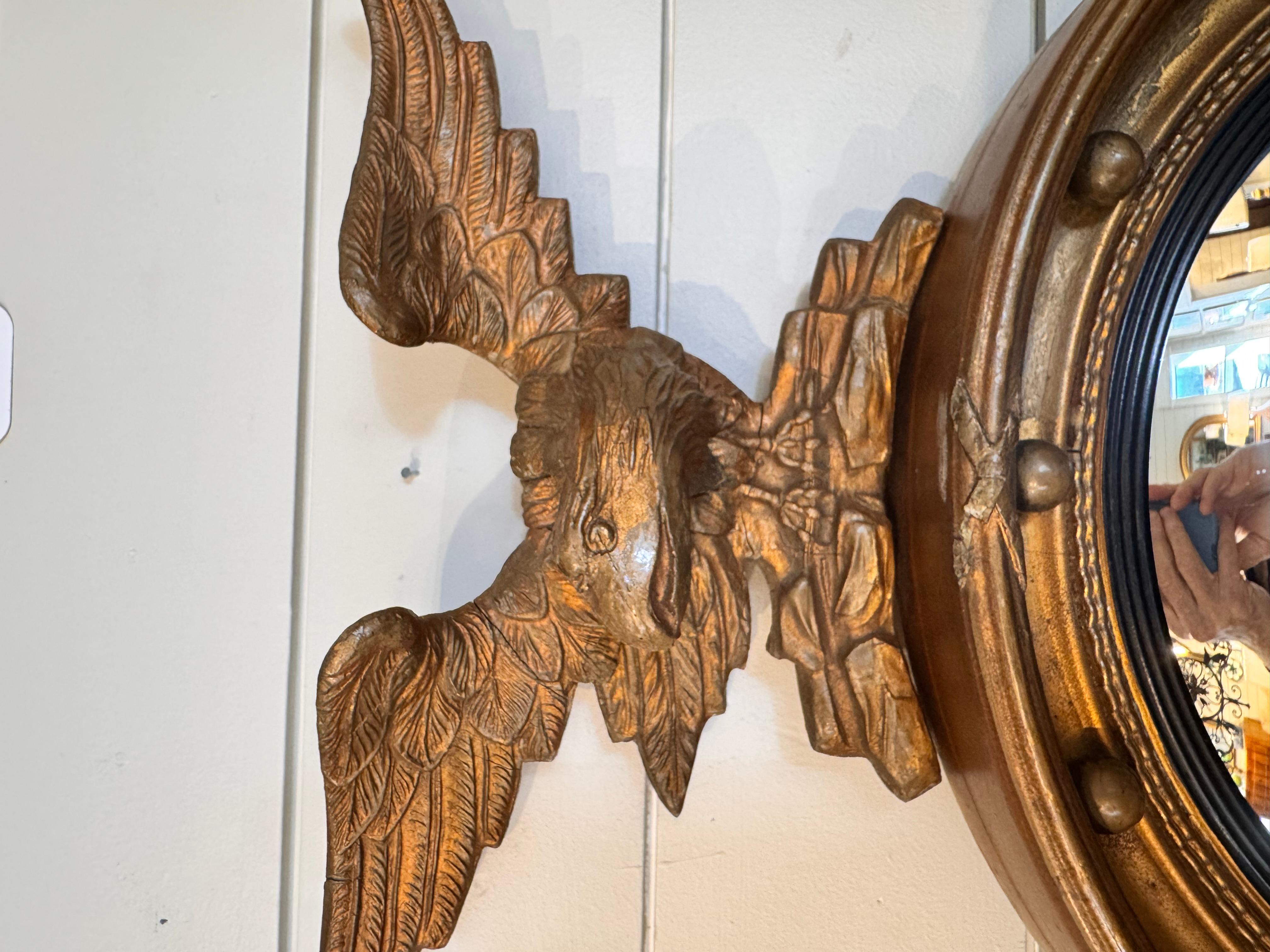 Early 20th Century Antique English Convex Mirror