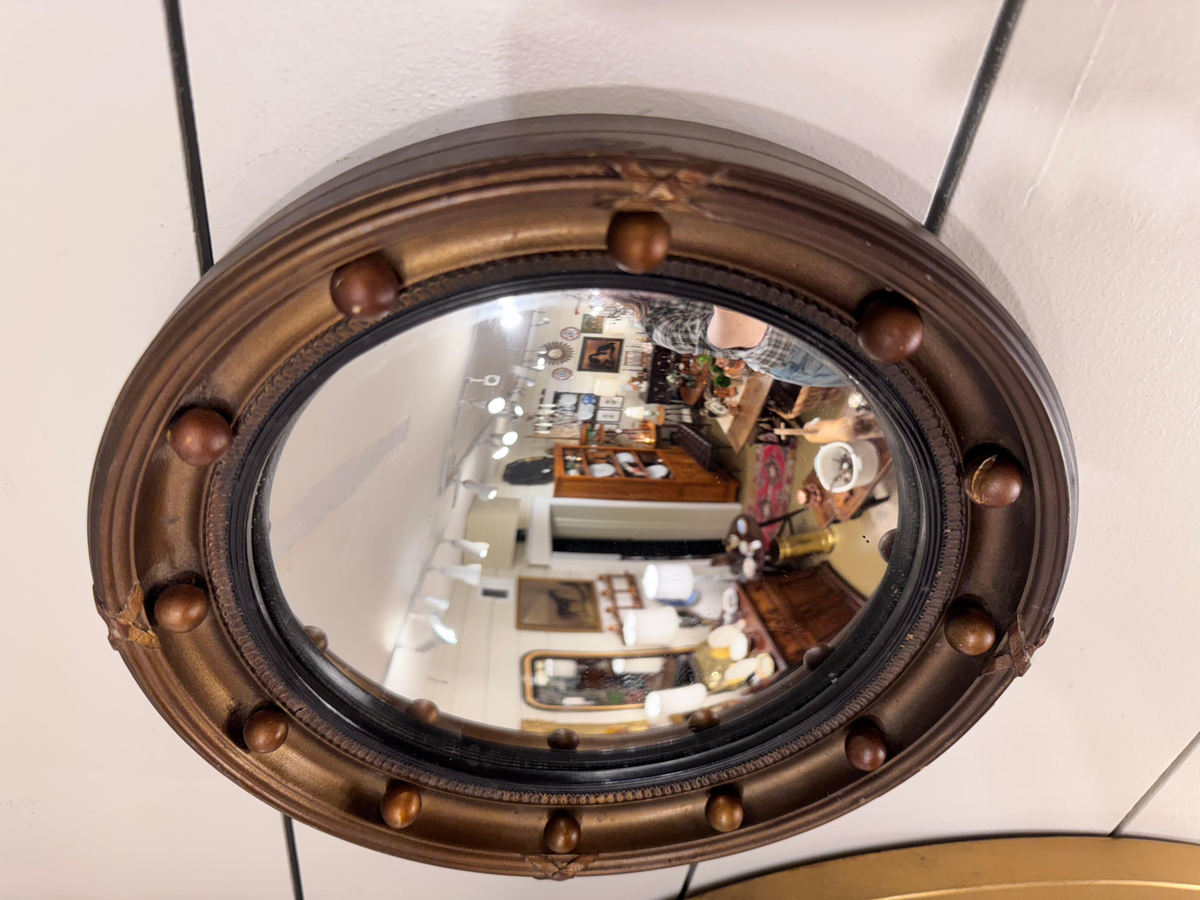 Early 20th Century Antique English Convex Mirror For Sale