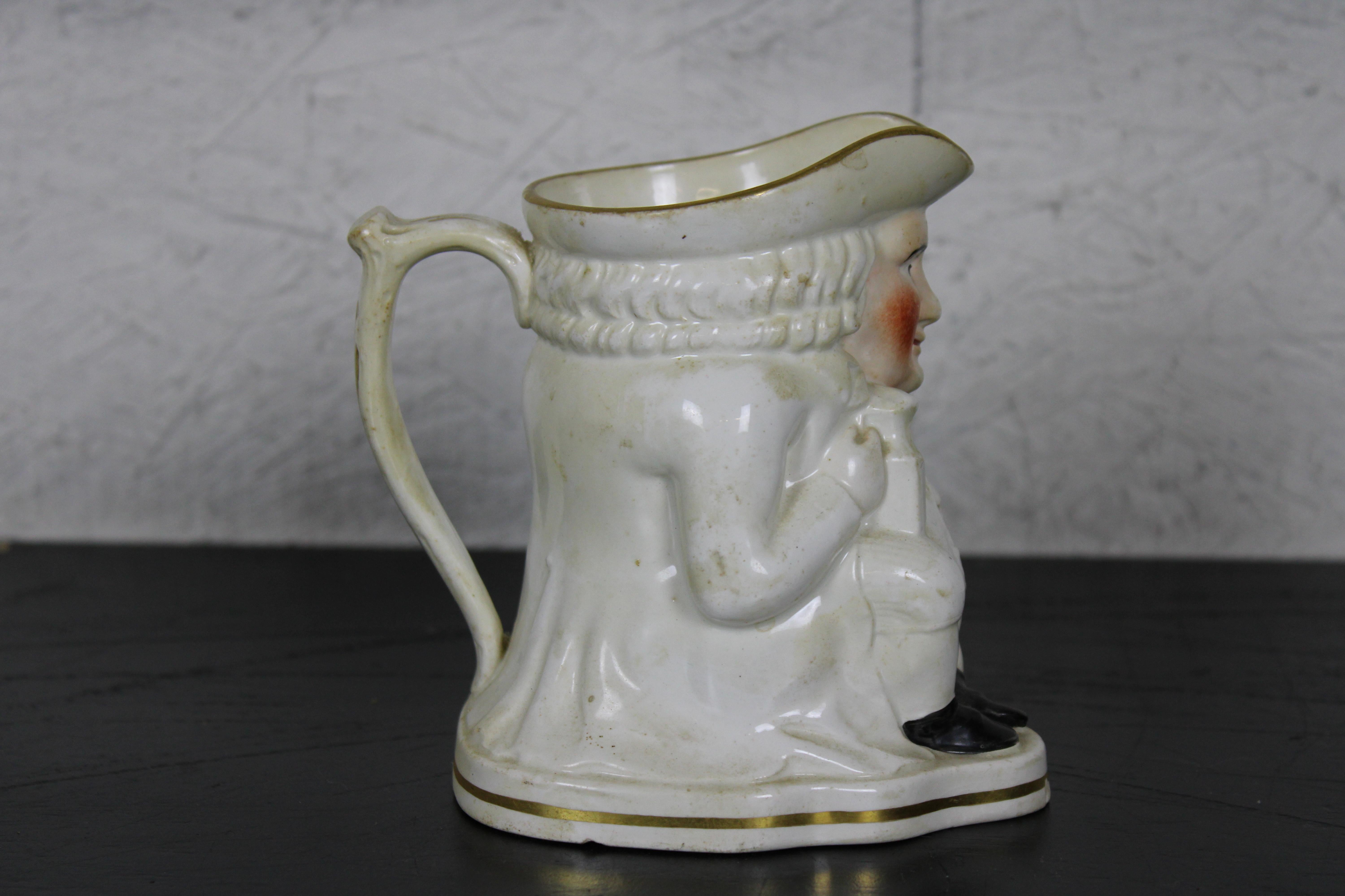 Antique English Copeland Late Spode Toby Jug Pitcher Colonial Englishman In Good Condition For Sale In Dayton, OH